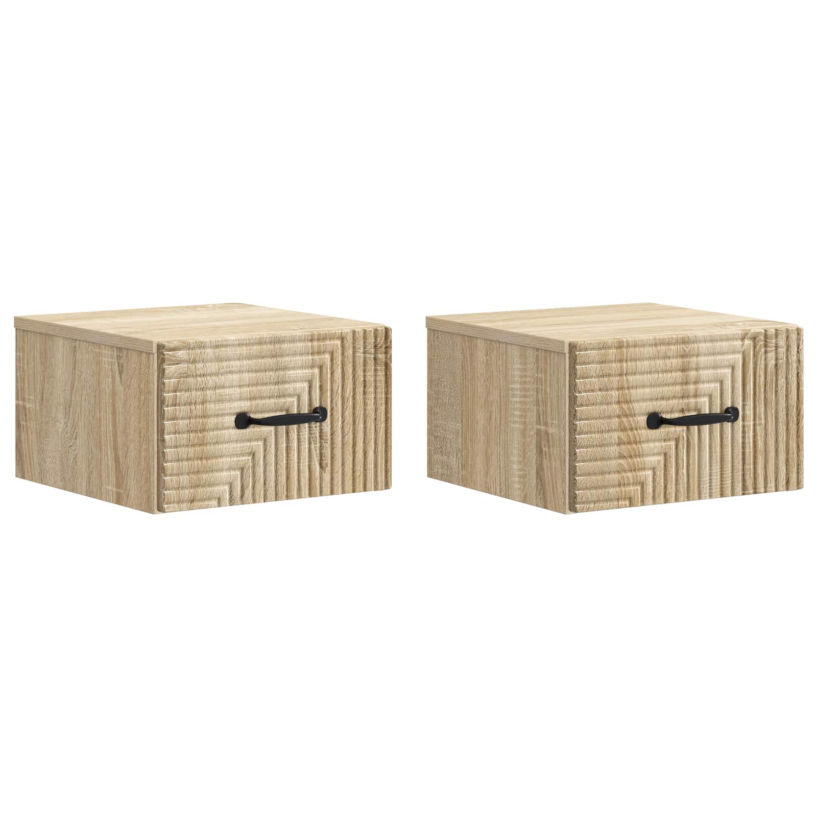 vidaXL Wandbeugel Bedkast 2 pcs Wit 34,5 x 33 x 20 cm Bewerkt hout