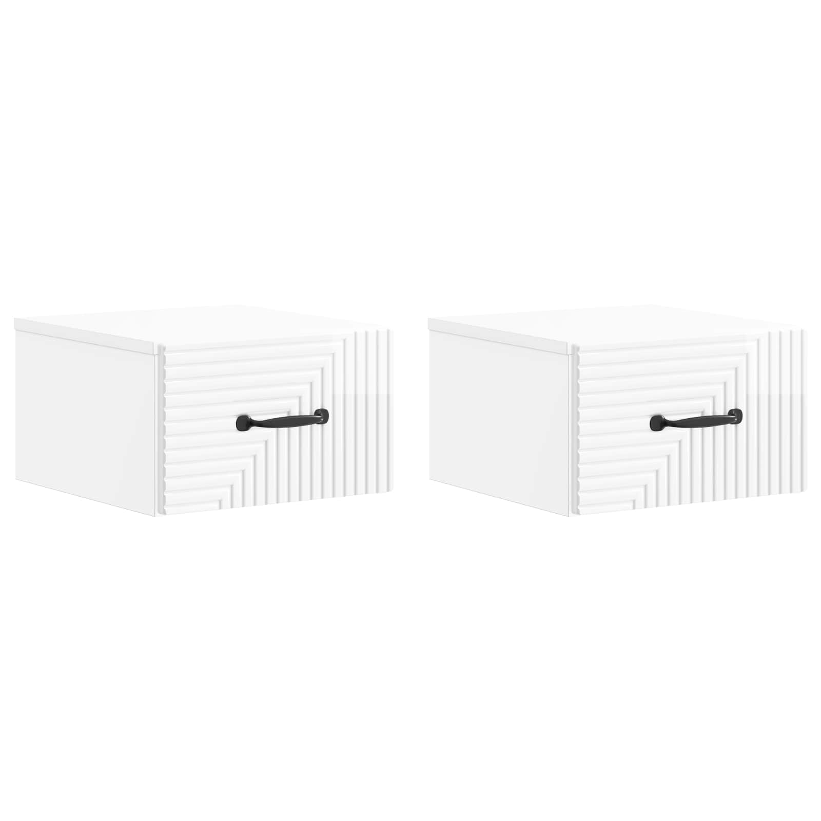 vidaXL Wandbeugel Bedkast 2 pcs Wit 34,5 x 33 x 20 cm Bewerkt hout