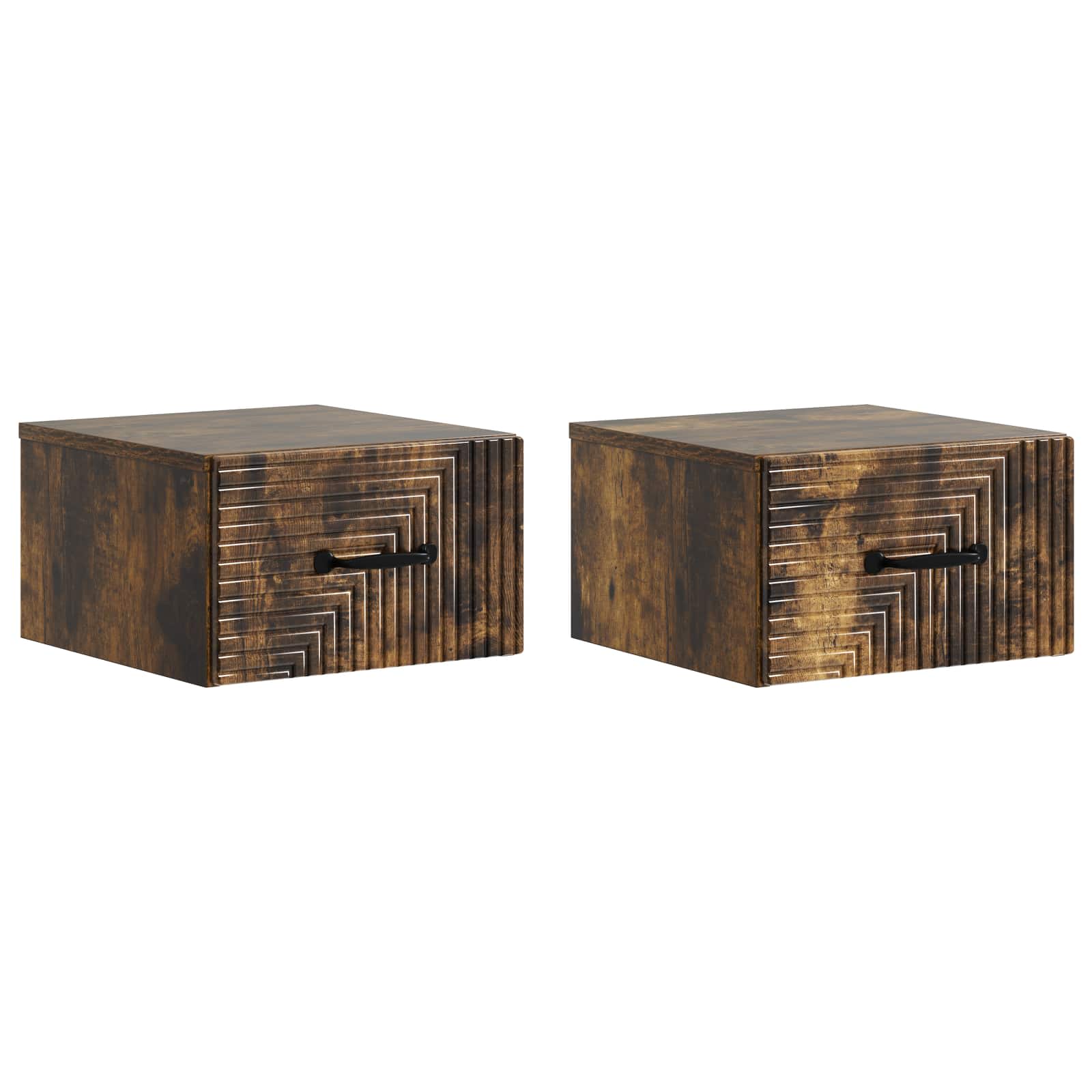 vidaXL Wandbeugel Bedkast 2 pcs Wit 34,5 x 33 x 20 cm Bewerkt hout