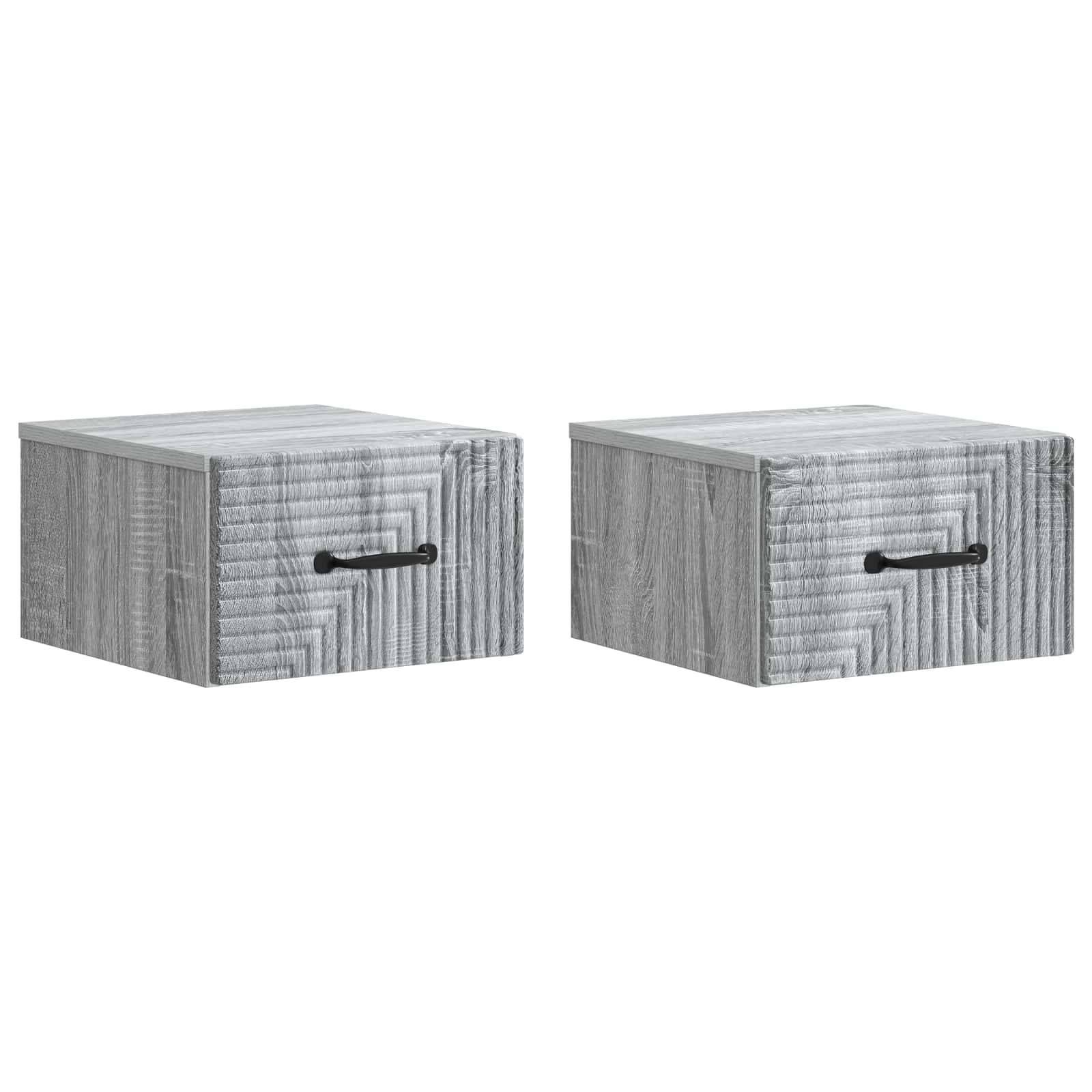 vidaXL Wandbeugel Bedkast 2 pcs Wit 34,5 x 33 x 20 cm Bewerkt hout