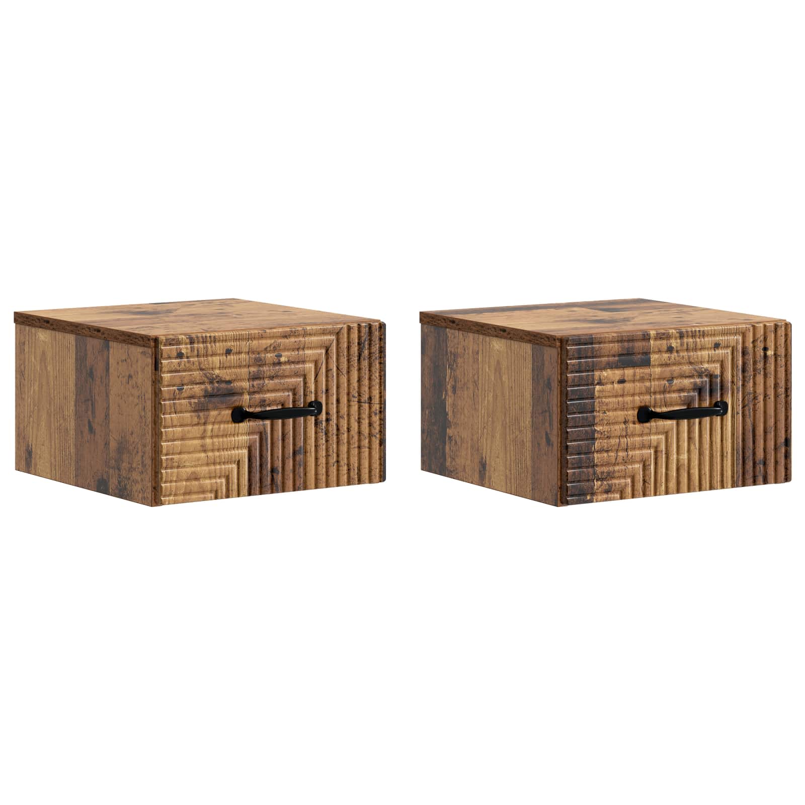 vidaXL Wandbeugel Bedkast 2 pcs Wit 34,5 x 33 x 20 cm Bewerkt hout