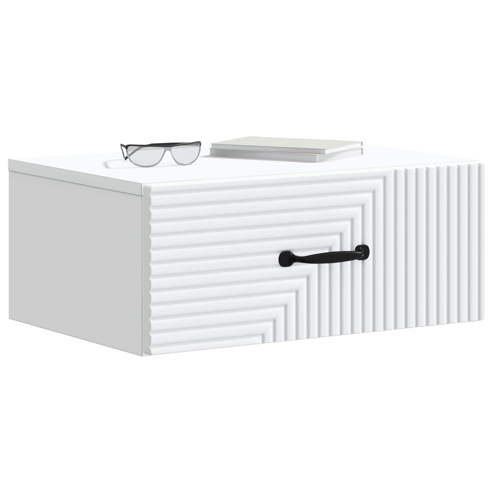 vidaXL Wandbeugel Bedkast 2 pcs Wit 49 x 34,5 x 20 cm Bewerkt hout