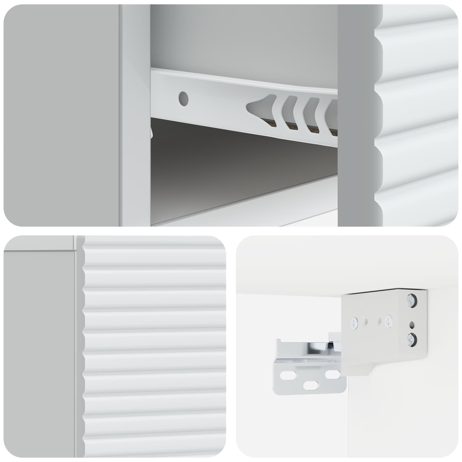 vidaXL Wandbeugel Bedkast 2 pcs Wit 49 x 34,5 x 20 cm Bewerkt hout
