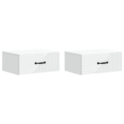 vidaXL Wandbeugel Bedkast 2 pcs Wit 49 x 34,5 x 20 cm Bewerkt hout