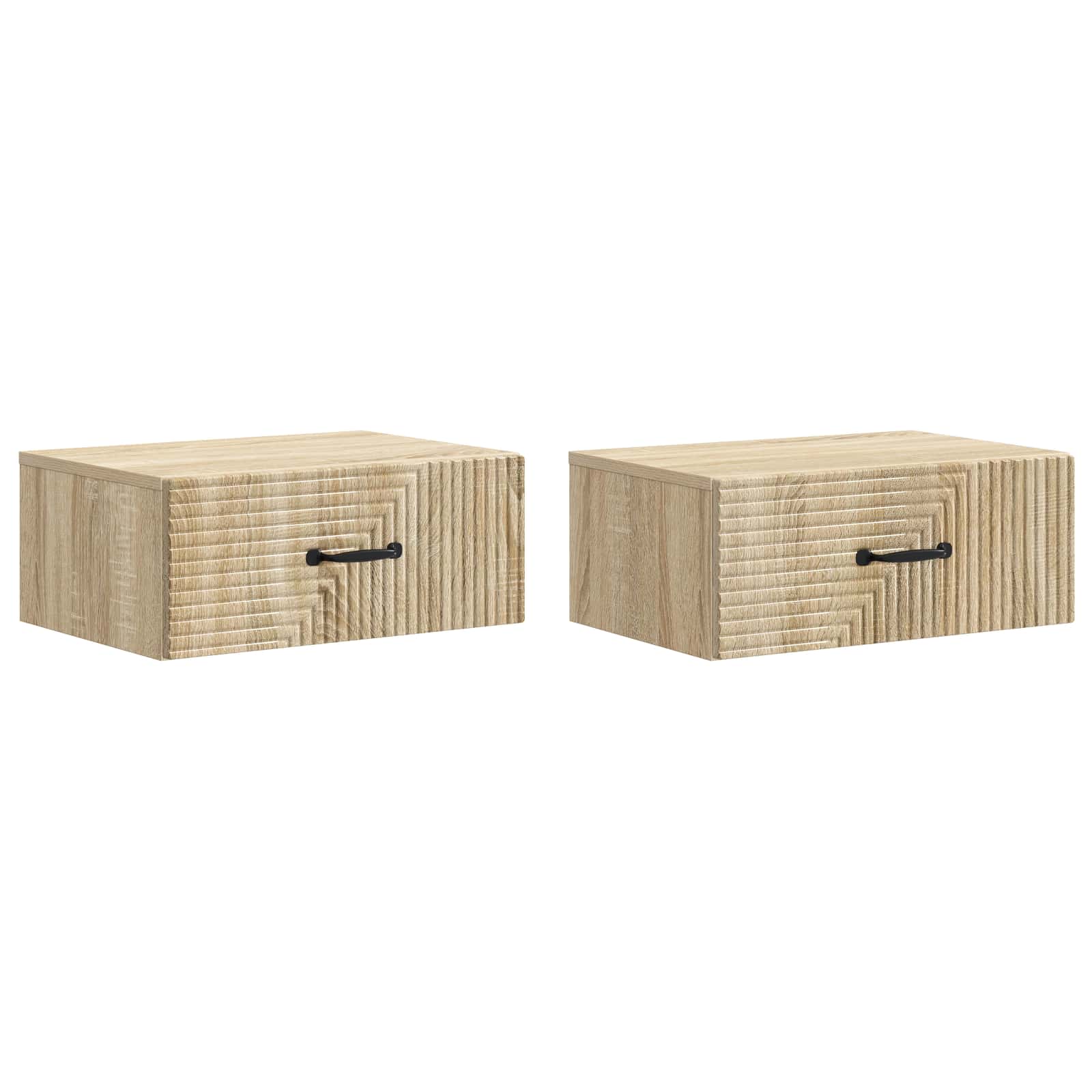 vidaXL Wandbeugel Bedkast 2 pcs Wit 49 x 34,5 x 20 cm Bewerkt hout