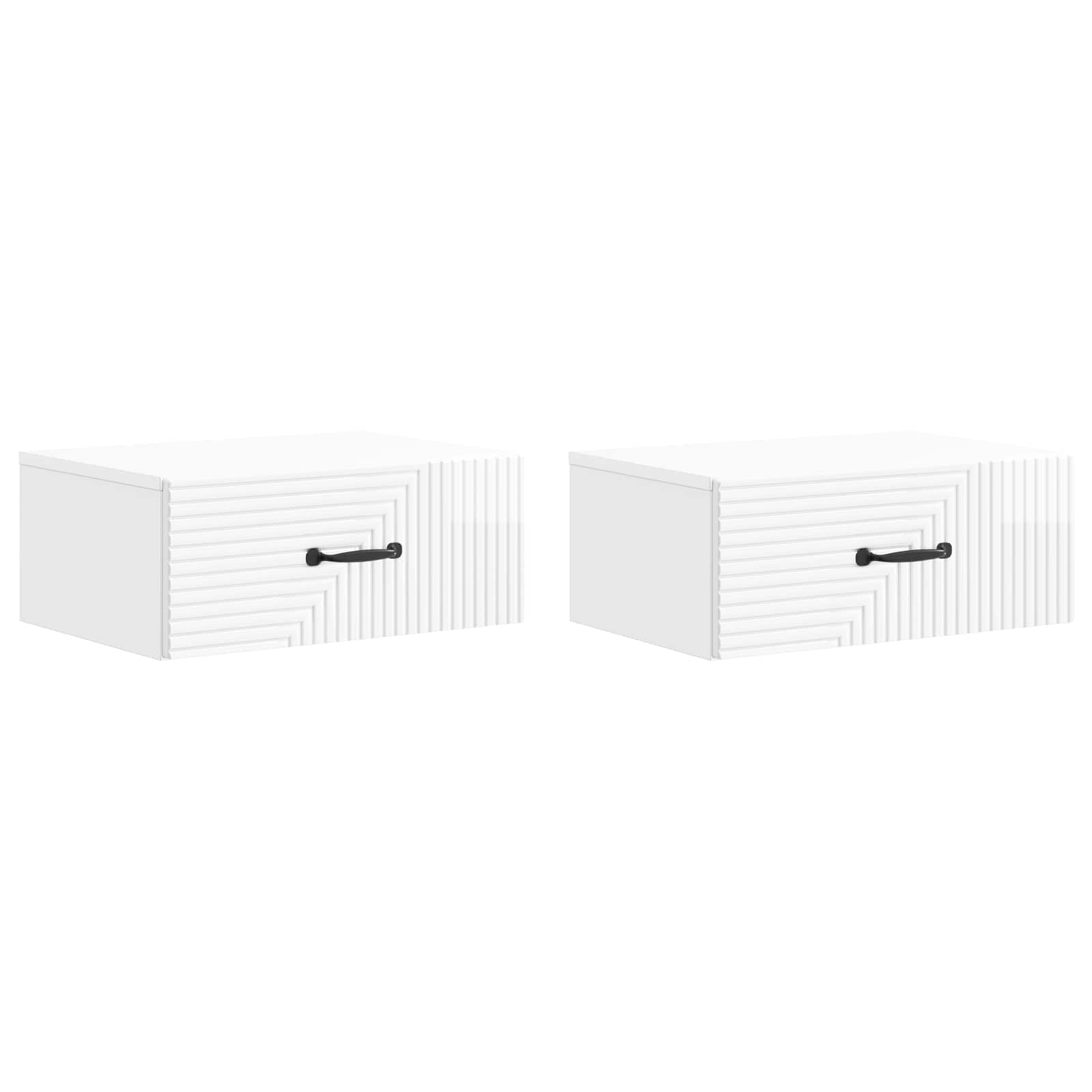 vidaXL Wandbeugel Bedkast 2 pcs Wit 49 x 34,5 x 20 cm Bewerkt hout