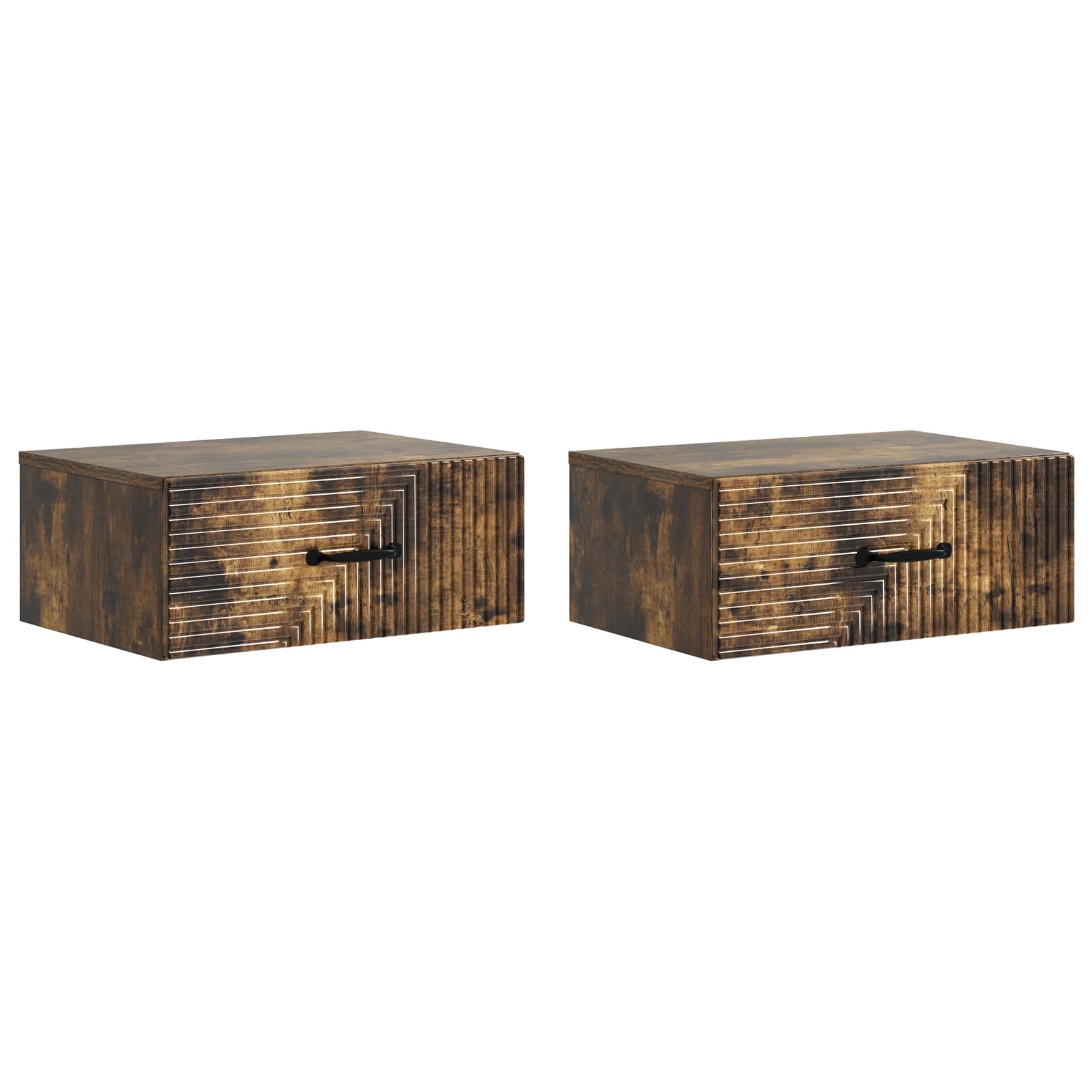 vidaXL Wandbeugel Bedkast 2 pcs Wit 49 x 34,5 x 20 cm Bewerkt hout