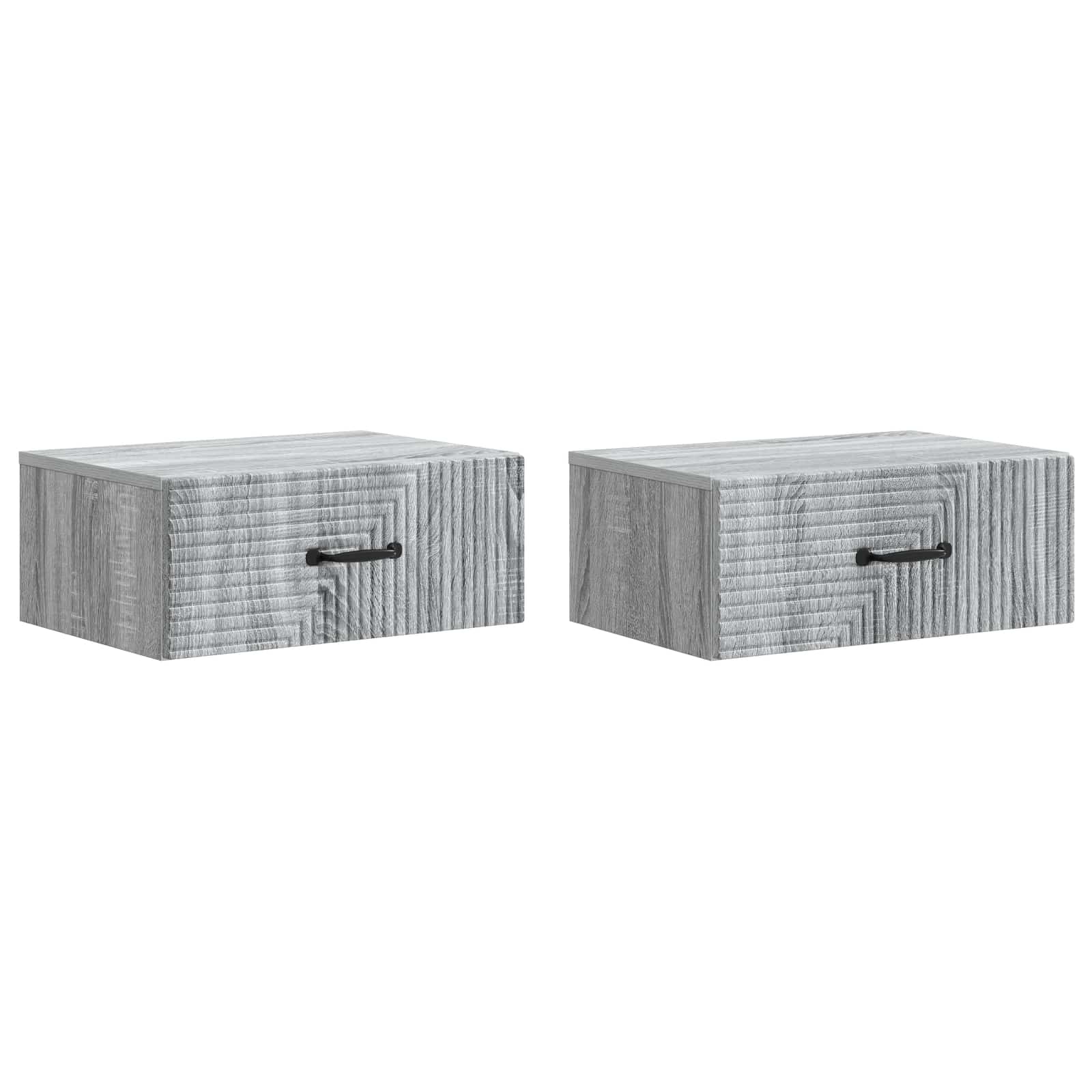 vidaXL Wandbeugel Bedkast 2 pcs Wit 49 x 34,5 x 20 cm Bewerkt hout