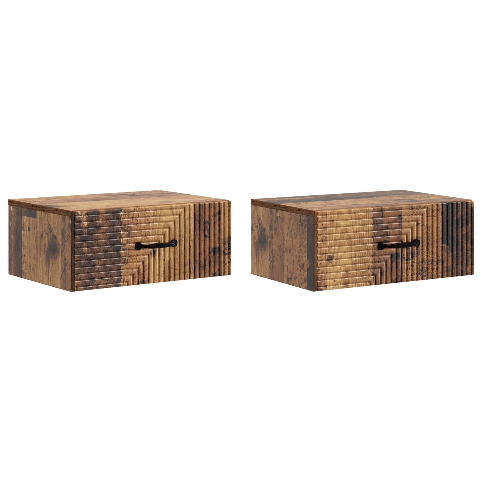 vidaXL Wandbeugel Bedkast 2 pcs Wit 49 x 34,5 x 20 cm Bewerkt hout
