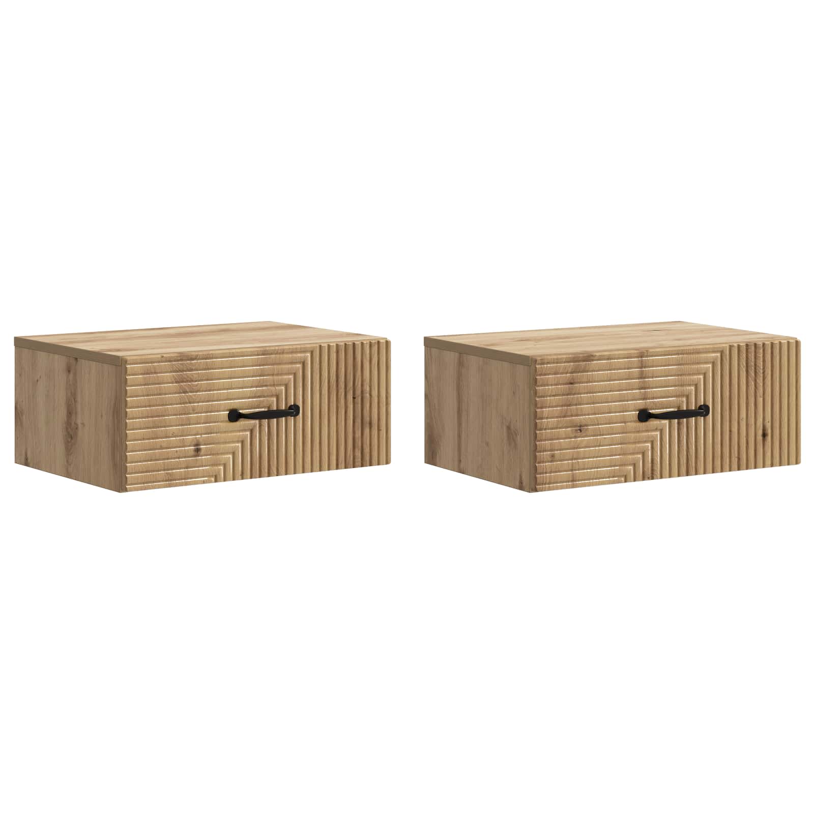 vidaXL Wandbeugel Bedkast 2 pcs Wit 49 x 34,5 x 20 cm Bewerkt hout