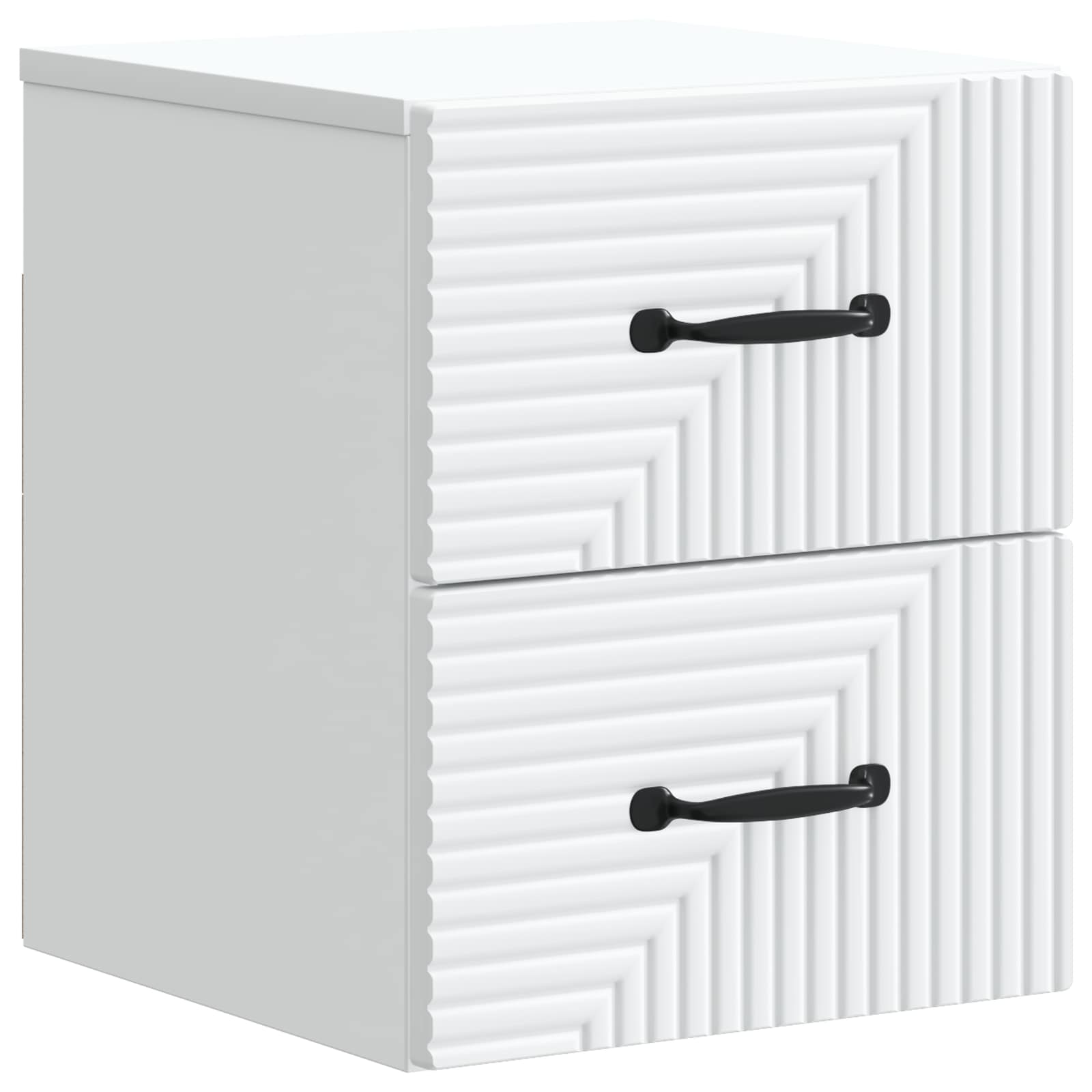 vidaXL Wandbeugel Bedkast 2 pcs Wit 34,5 x 33 x 40 cm Bewerkt hout