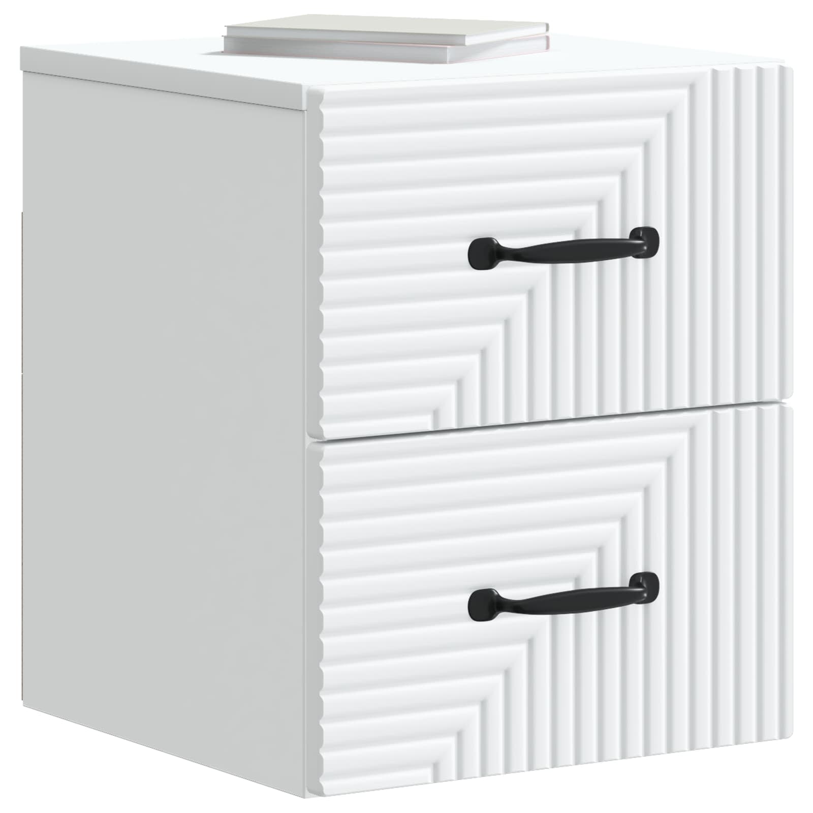 vidaXL Wandbeugel Bedkast 2 pcs Wit 34,5 x 33 x 40 cm Bewerkt hout