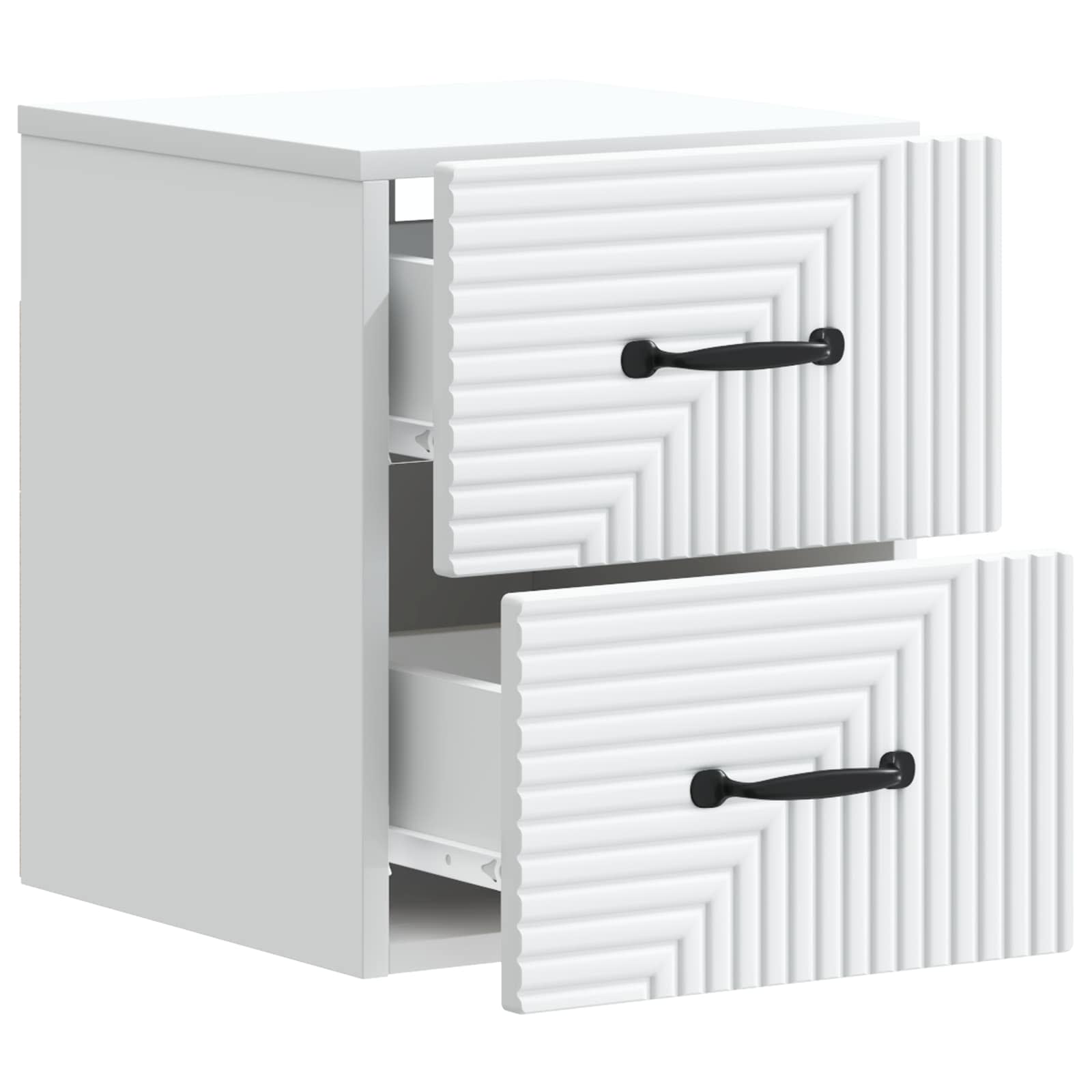 vidaXL Wandbeugel Bedkast 2 pcs Wit 34,5 x 33 x 40 cm Bewerkt hout