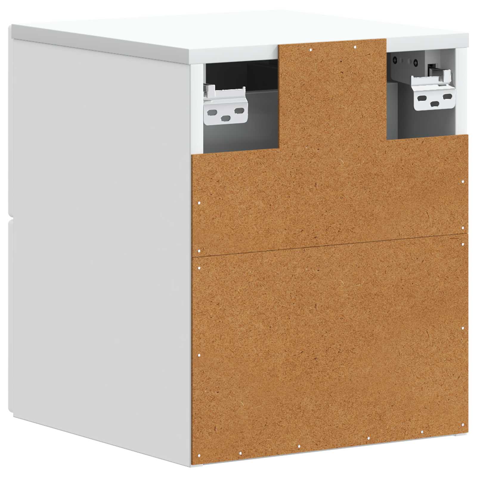 vidaXL Wandbeugel Bedkast 2 pcs Wit 34,5 x 33 x 40 cm Bewerkt hout