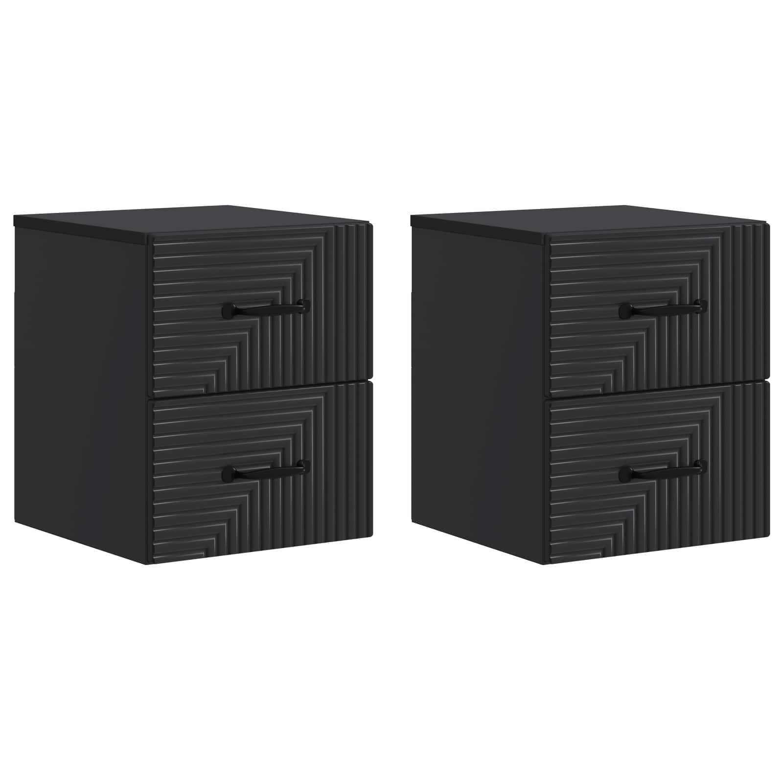 vidaXL Wandbeugel Bedkast 2 pcs Wit 34,5 x 33 x 40 cm Bewerkt hout