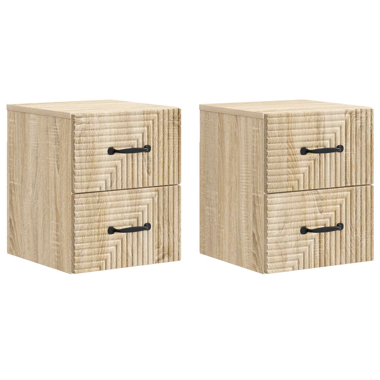 vidaXL Wandbeugel Bedkast 2 pcs Wit 34,5 x 33 x 40 cm Bewerkt hout