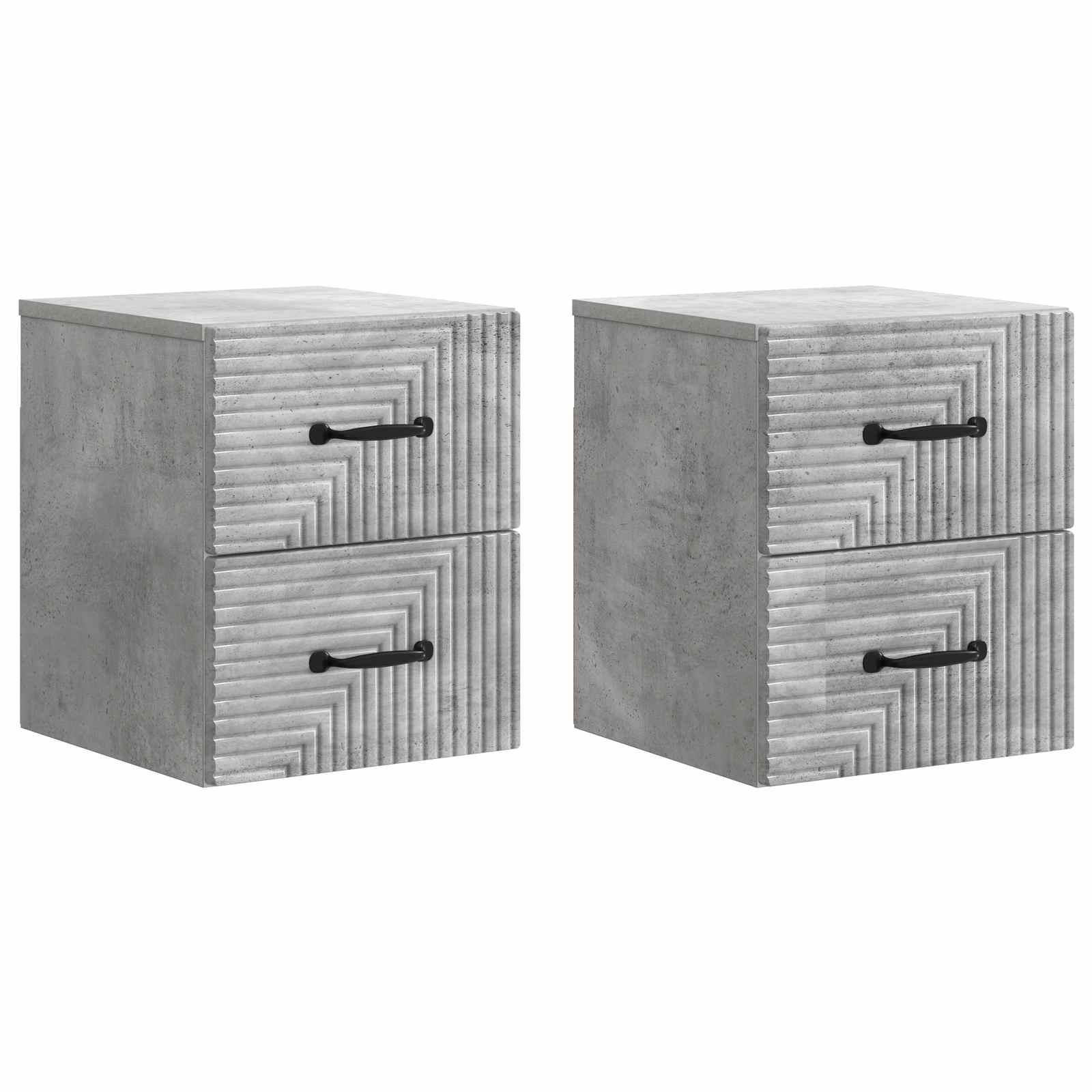 vidaXL Wandbeugel Bedkast 2 pcs Wit 34,5 x 33 x 40 cm Bewerkt hout
