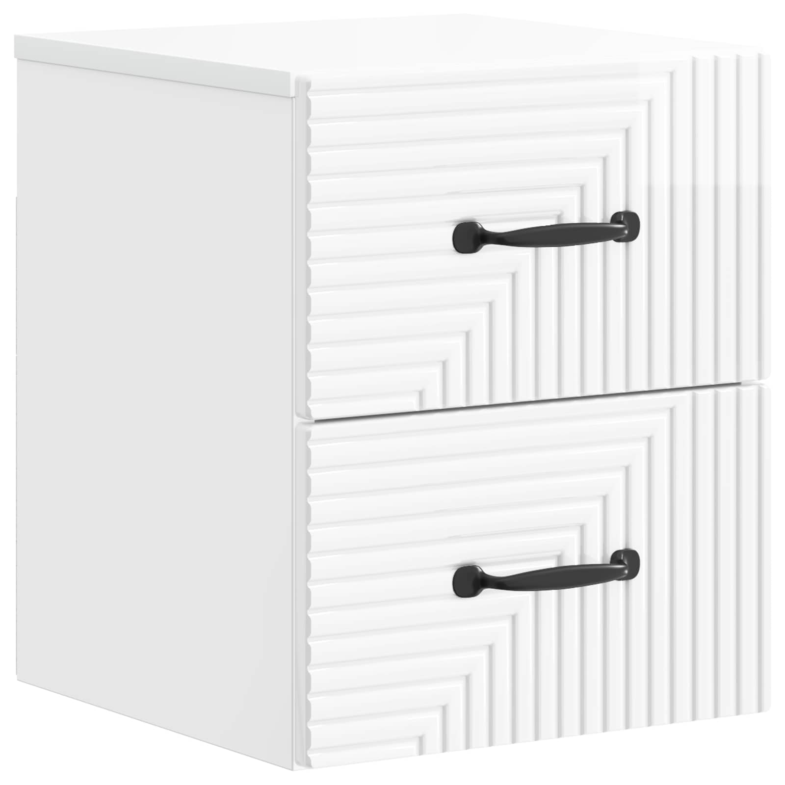 vidaXL Wandbeugel Bedkast 2 pcs Wit 34,5 x 33 x 40 cm Bewerkt hout