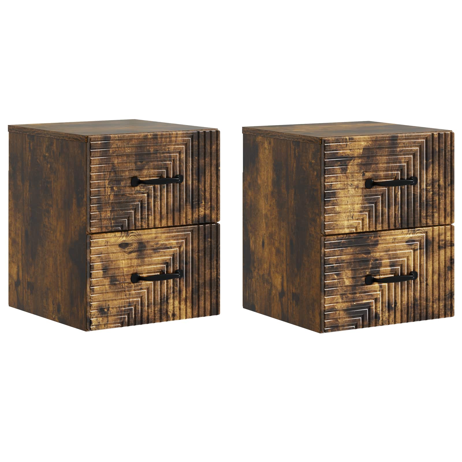 vidaXL Wandbeugel Bedkast 2 pcs Wit 34,5 x 33 x 40 cm Bewerkt hout