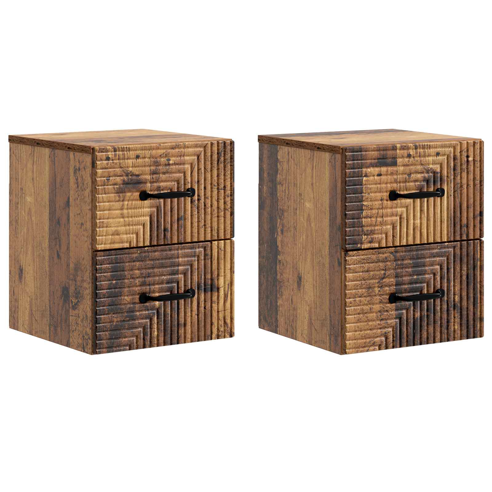 vidaXL Wandbeugel Bedkast 2 pcs Wit 34,5 x 33 x 40 cm Bewerkt hout