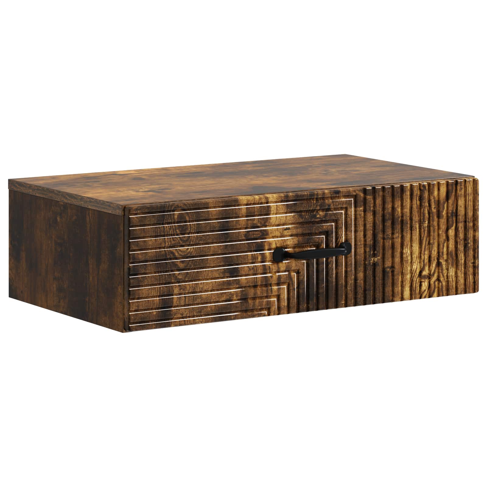 vidaXL Wandmontage Zijtafel Zwart 59 x 34,5 x 17 cm Bewerkt hout