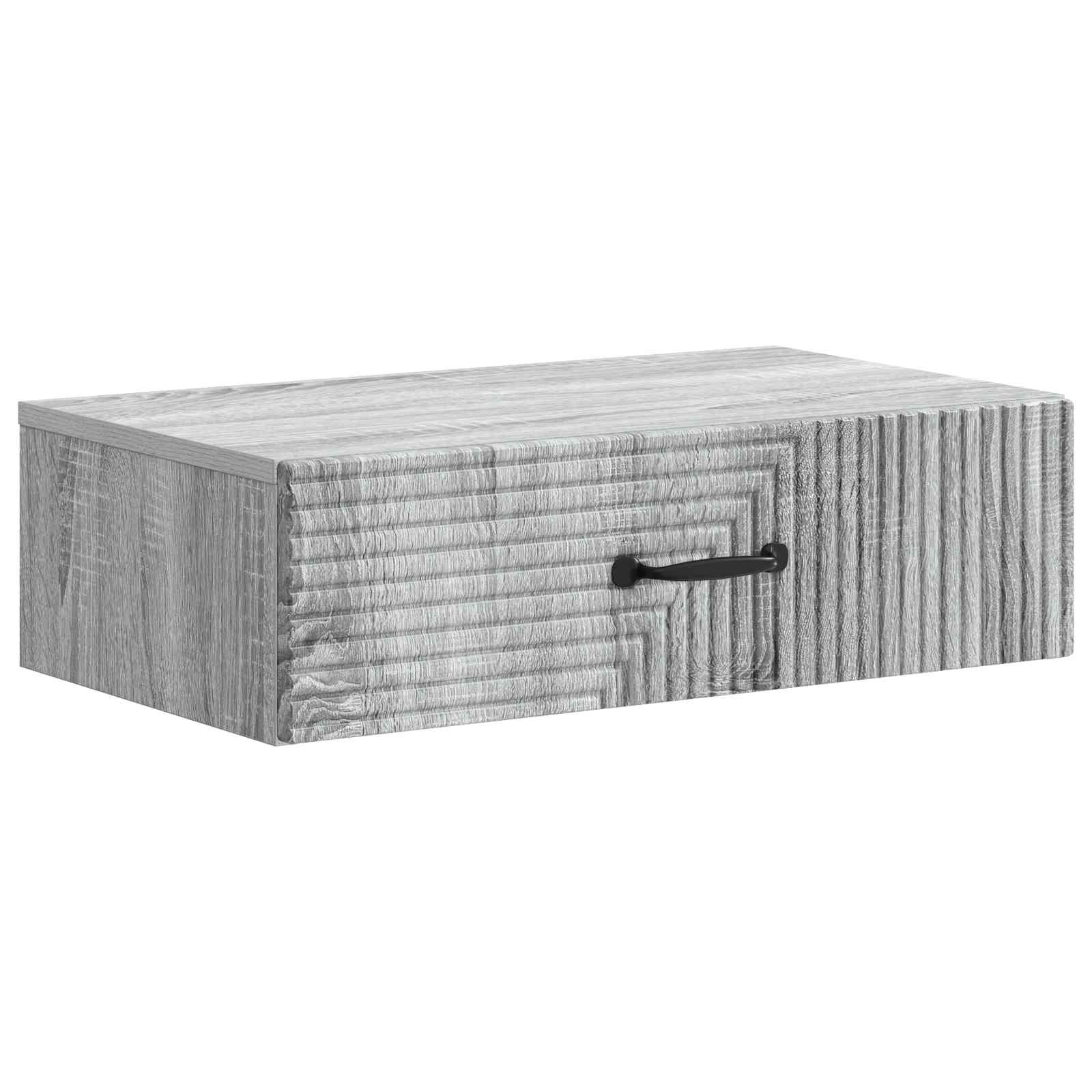 vidaXL Wandmontage Zijtafel Zwart 59 x 34,5 x 17 cm Bewerkt hout