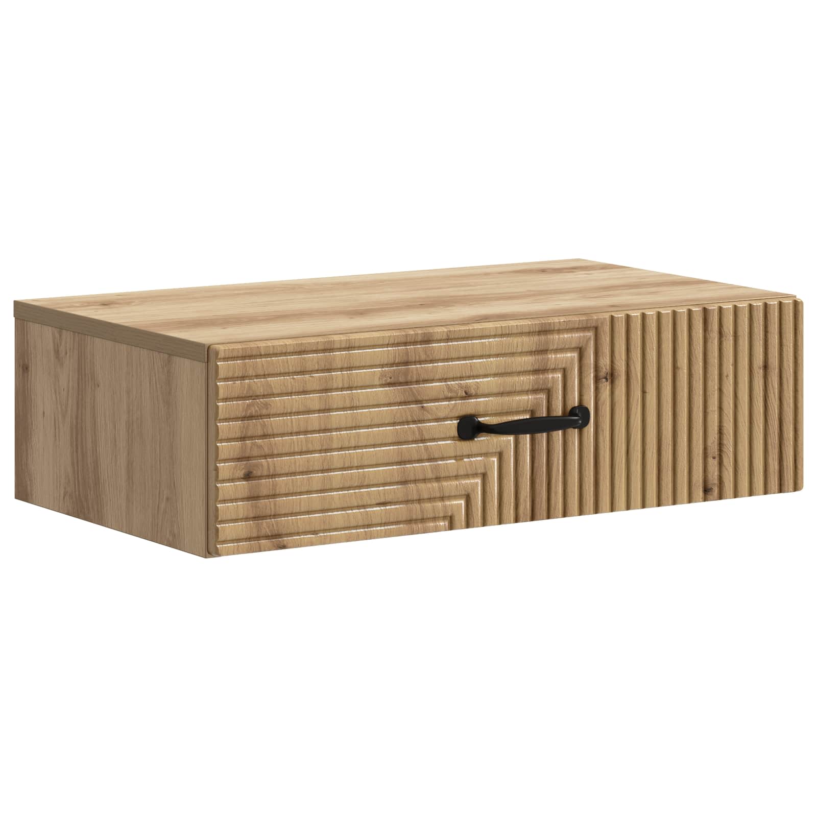 vidaXL Wandmontage Zijtafel Zwart 59 x 34,5 x 17 cm Bewerkt hout