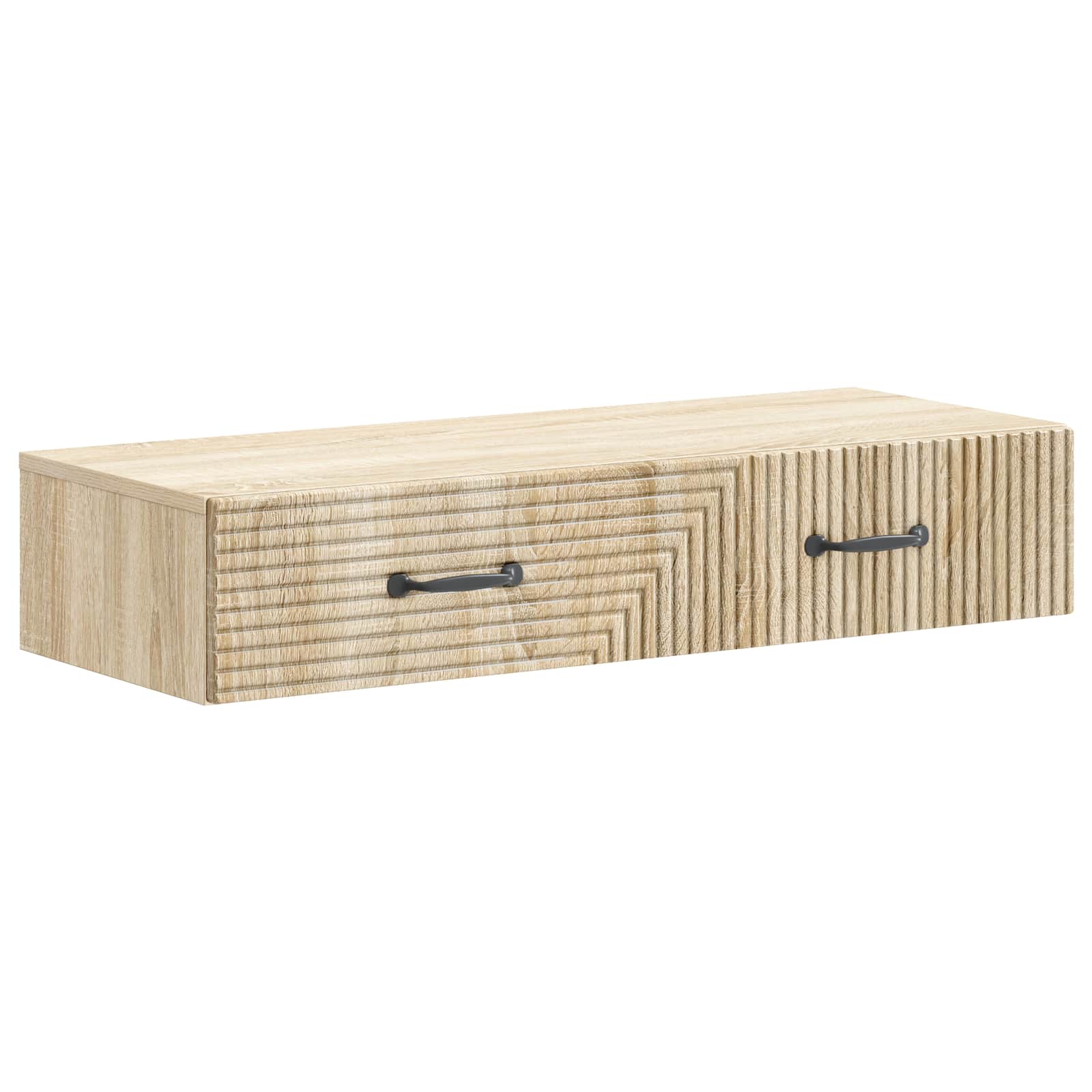 vidaXL Wandmontage Zijtafel Zwart 59 x 34,5 x 17 cm Bewerkt hout