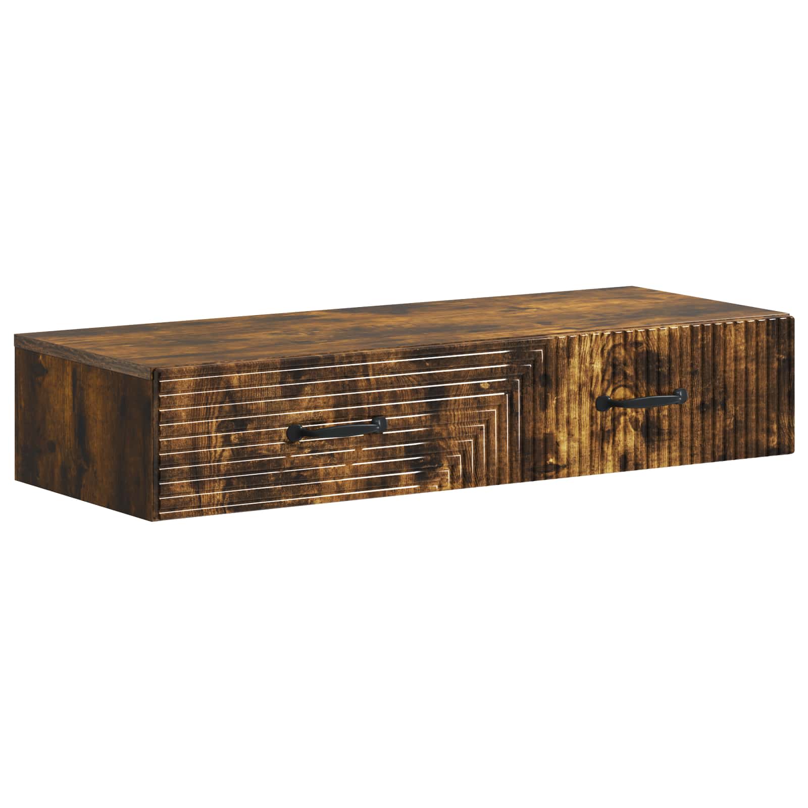 vidaXL Wandmontage Zijtafel Zwart 59 x 34,5 x 17 cm Bewerkt hout