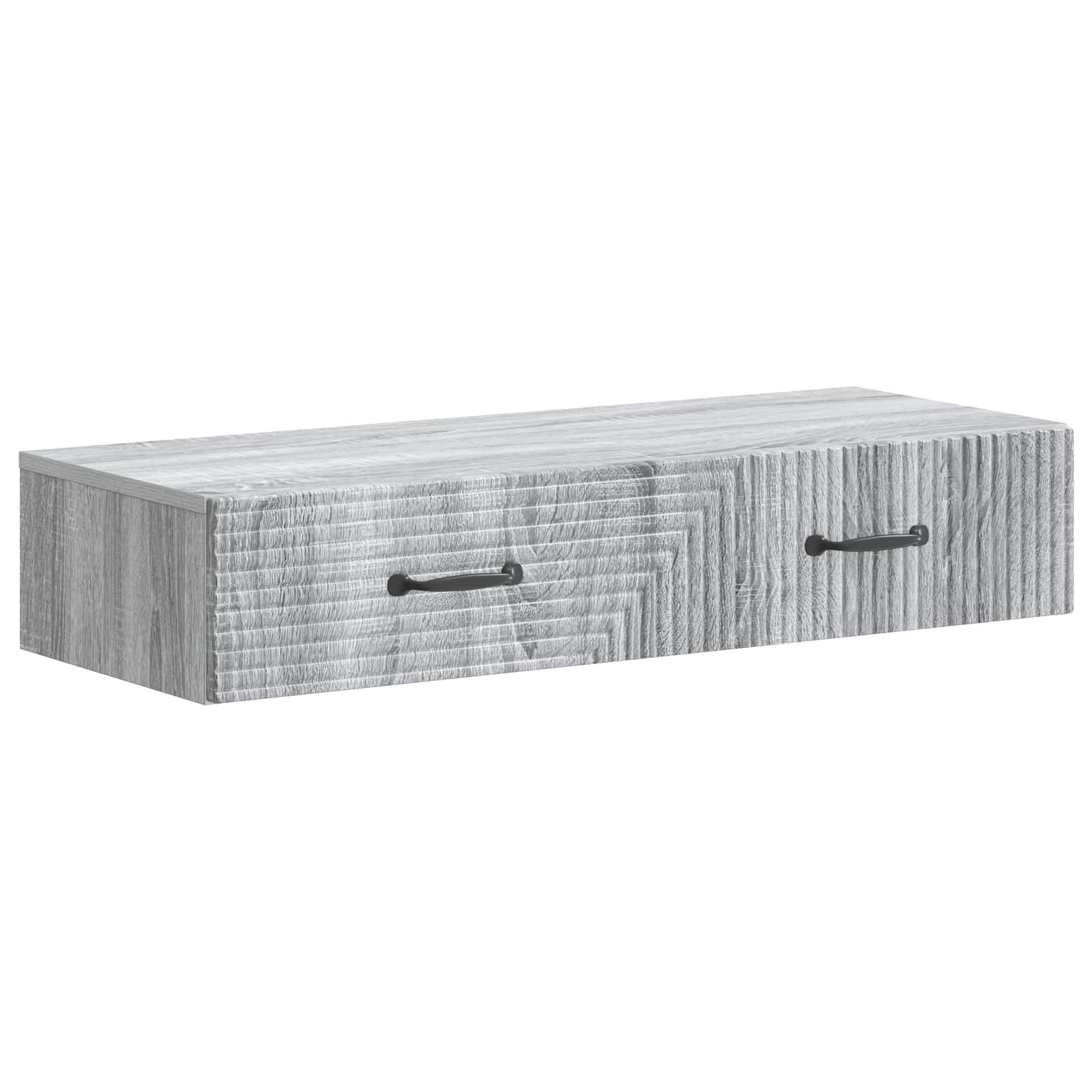 vidaXL Wandmontage Zijtafel Zwart 59 x 34,5 x 17 cm Bewerkt hout