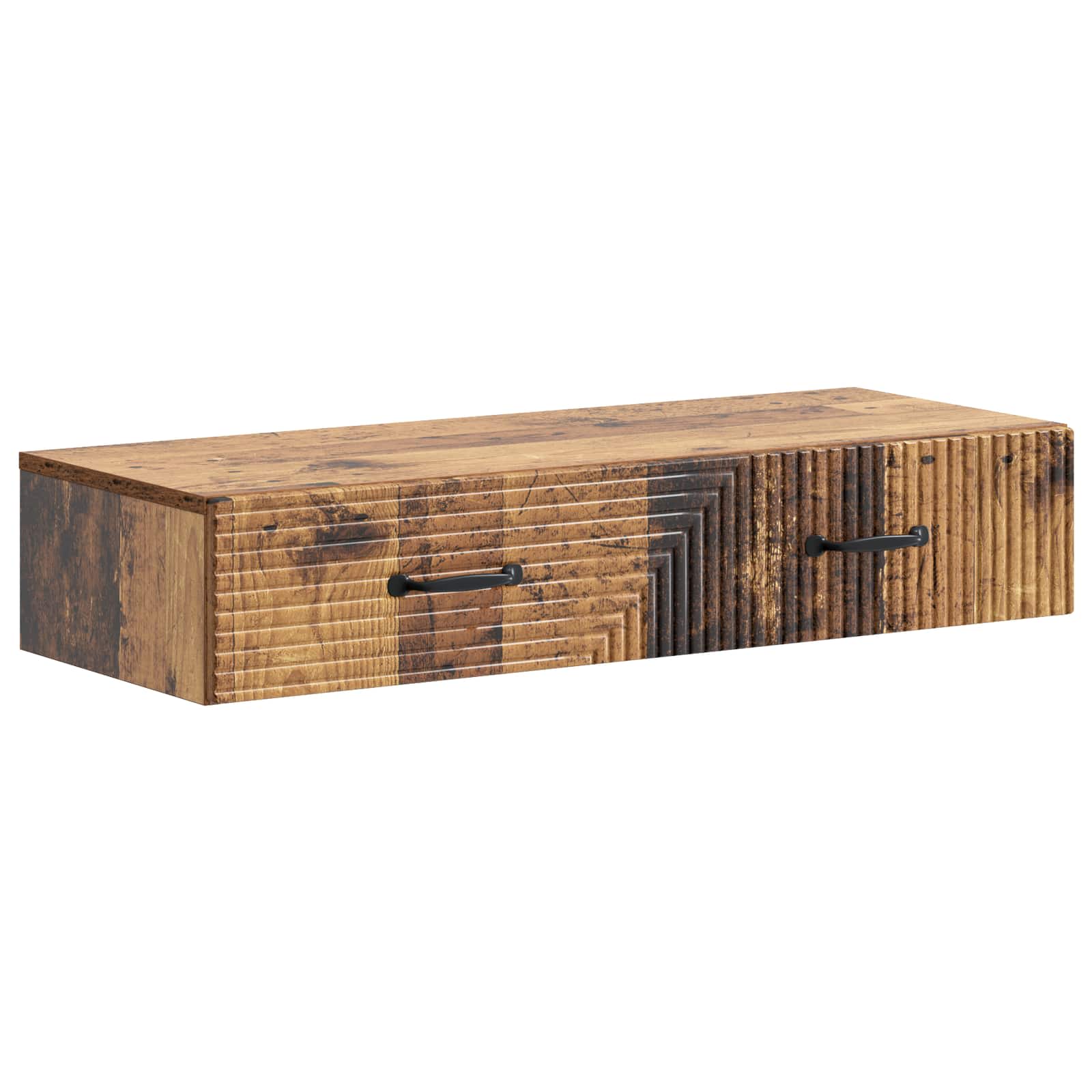 vidaXL Wandmontage Zijtafel Zwart 59 x 34,5 x 17 cm Bewerkt hout