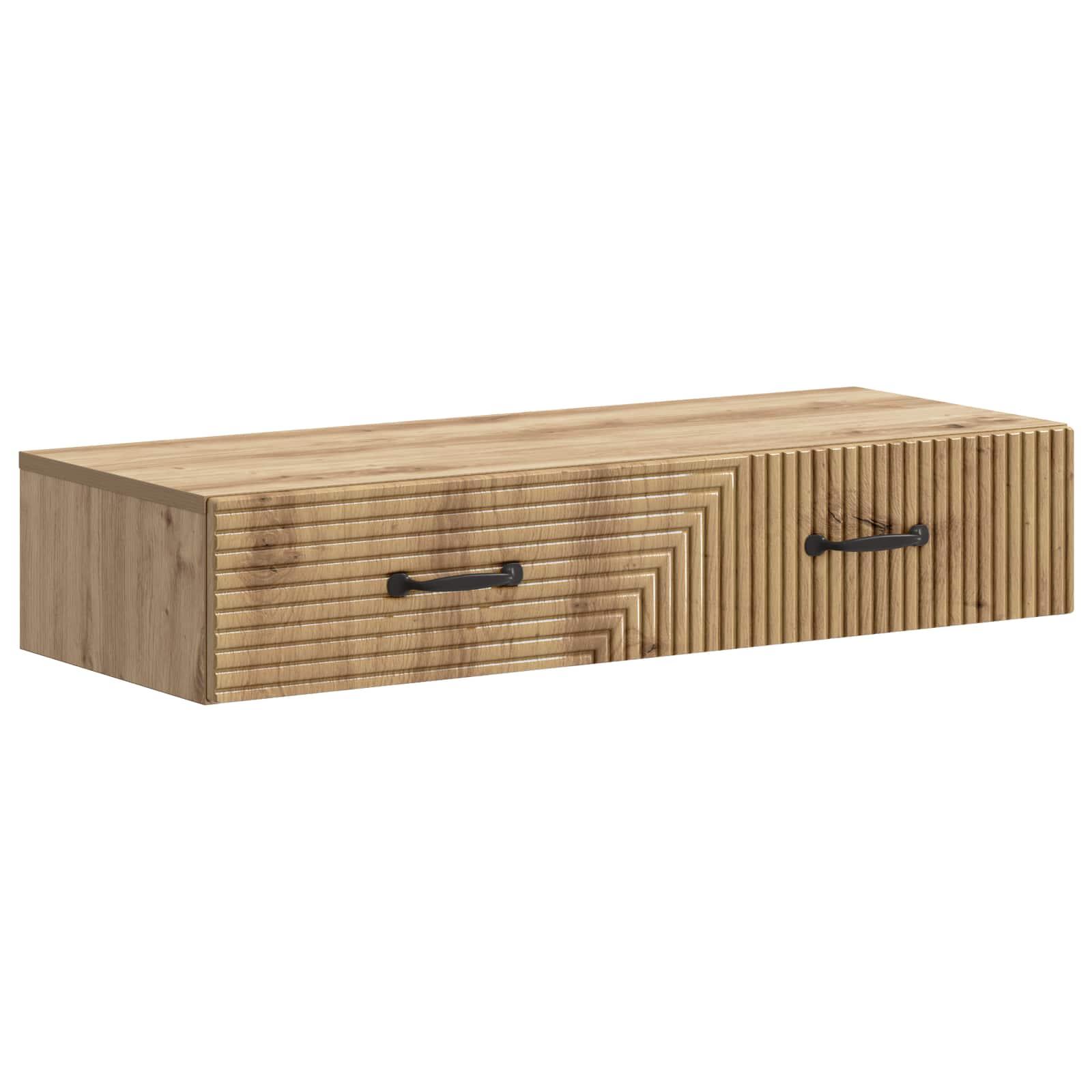 vidaXL Wandmontage Zijtafel Zwart 59 x 34,5 x 17 cm Bewerkt hout