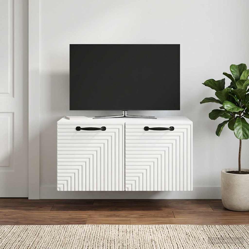 vidaXL Wandbeugel TV-kast Zwart 59,5 x 41 x 30 cm Bewerkt hout