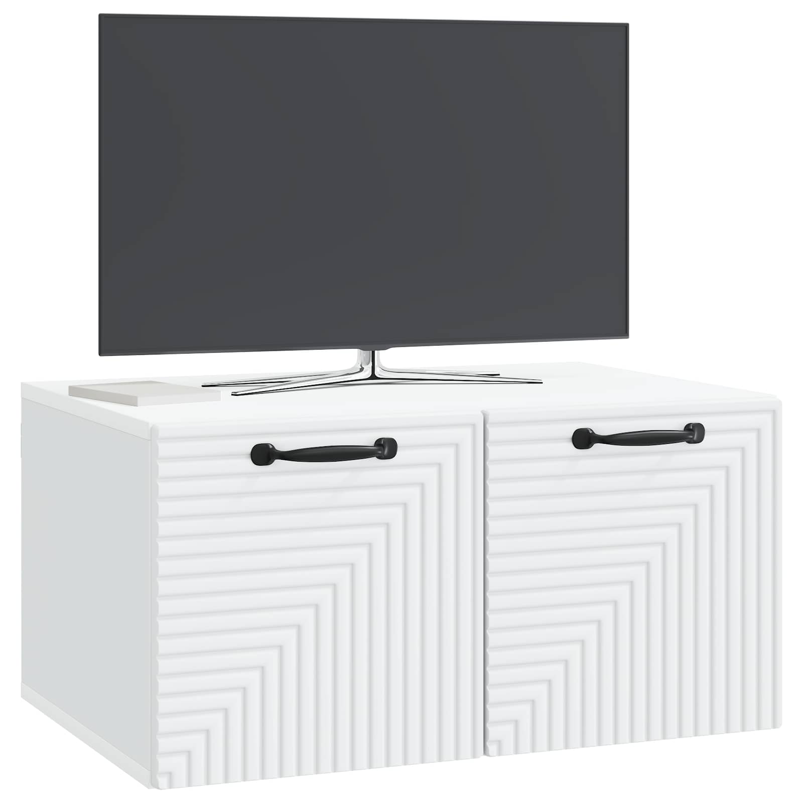 vidaXL Wandbeugel TV-kast Zwart 59,5 x 41 x 30 cm Bewerkt hout