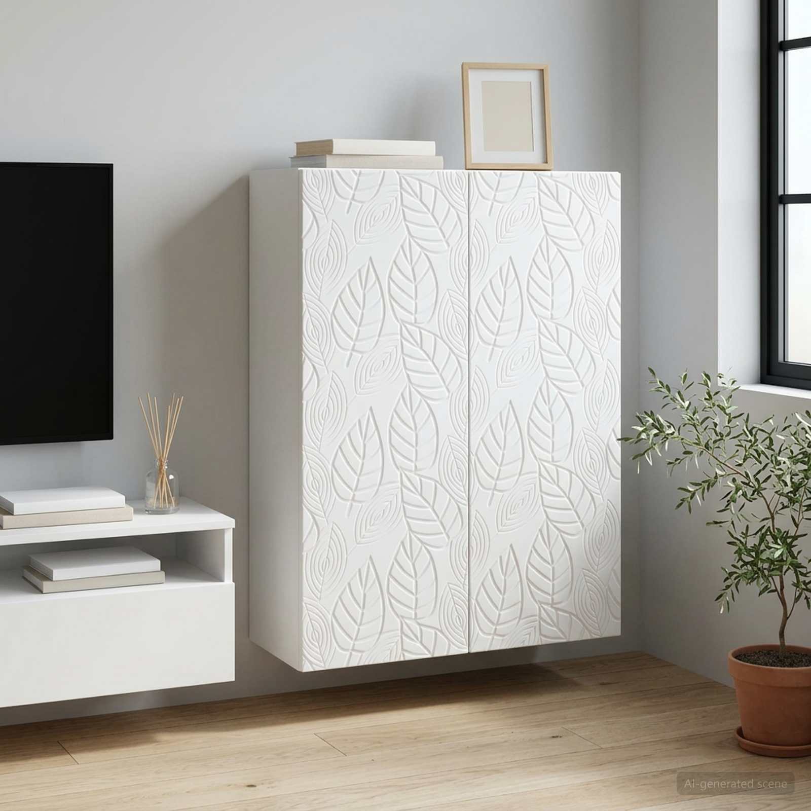 vidaXL Wandkast Wit 66 x 34,5 x 90 cm Bewerkt hout