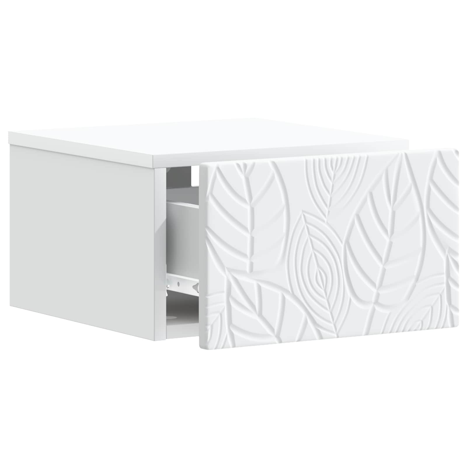 vidaXL Wandbeugel Bedkast Wit 49 x 34,5 x 20 cm Bewerkt hout