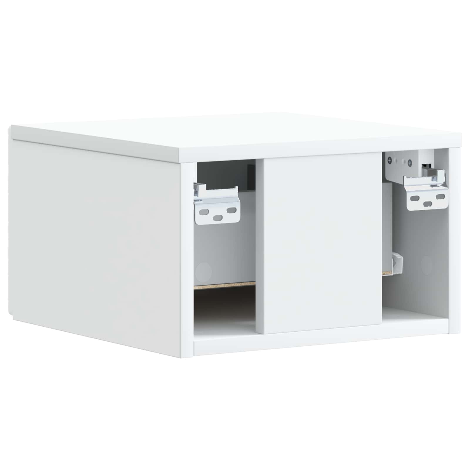 vidaXL Wandbeugel Bedkast Wit 49 x 34,5 x 20 cm Bewerkt hout