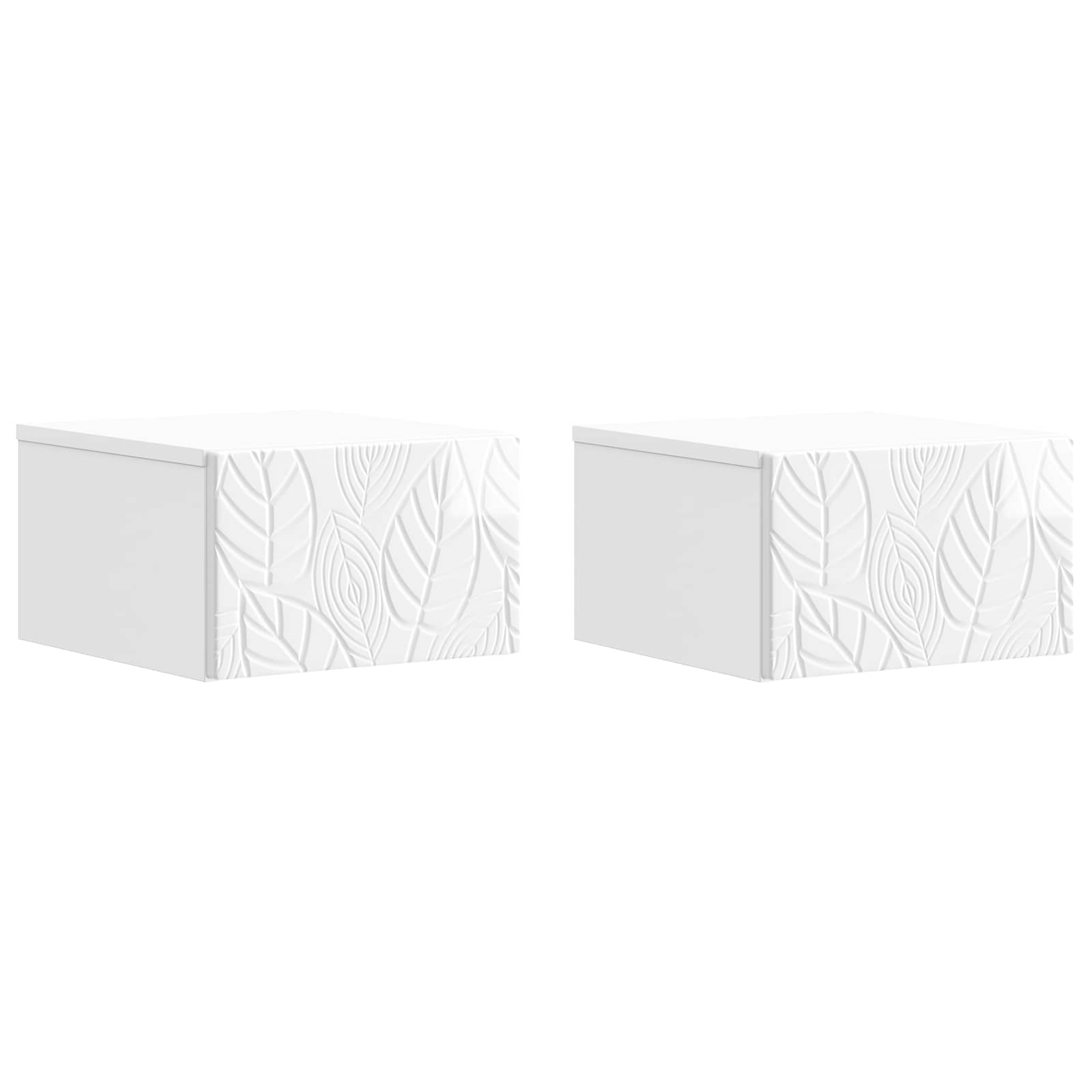 vidaXL Wandbeugel Bedkast Wit 49 x 34,5 x 20 cm Bewerkt hout