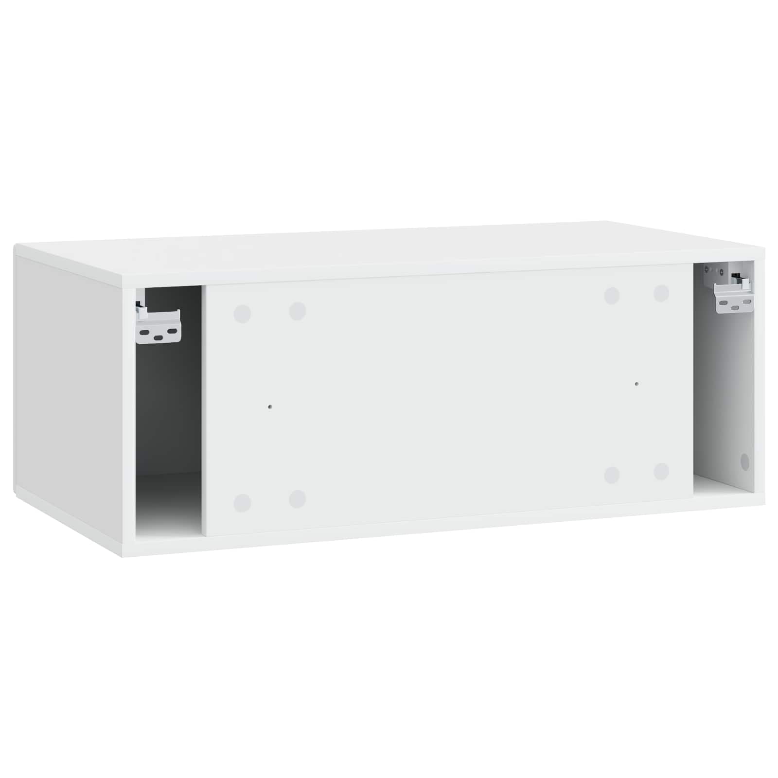 vidaXL Wandbeugel TV-kast 59,5 x 41 x 30 cm Wit Bewerkt hout