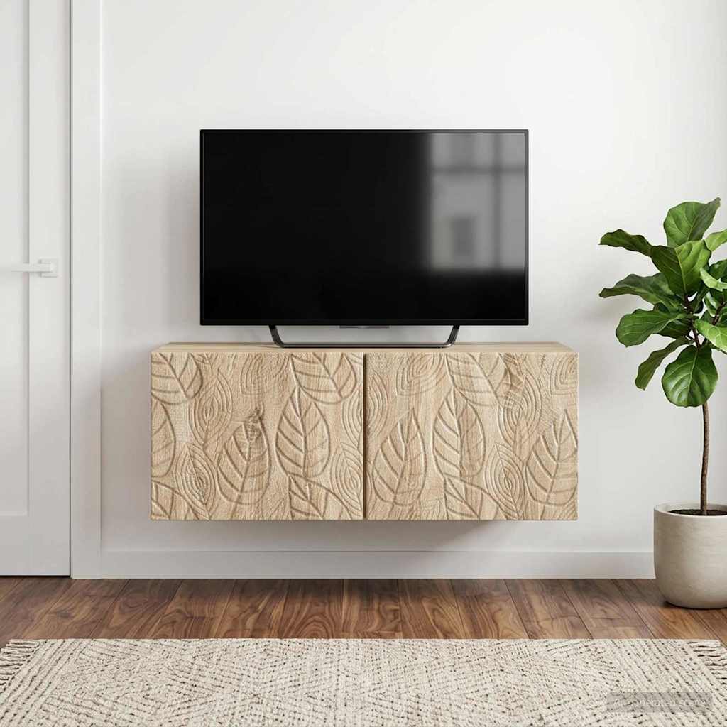 vidaXL Wandbeugel TV-kast 59,5 x 41 x 30 cm Wit Bewerkt hout