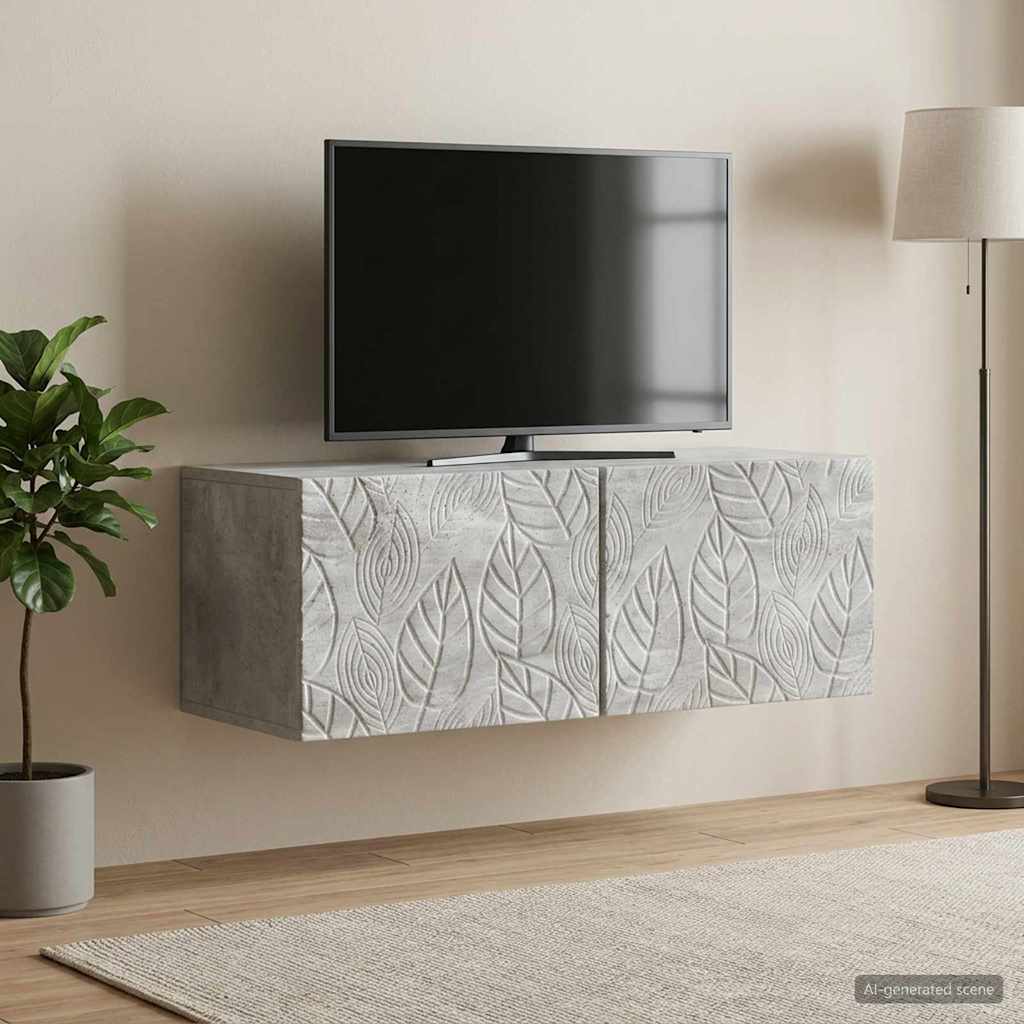 vidaXL Wandbeugel TV-kast 59,5 x 41 x 30 cm Wit Bewerkt hout