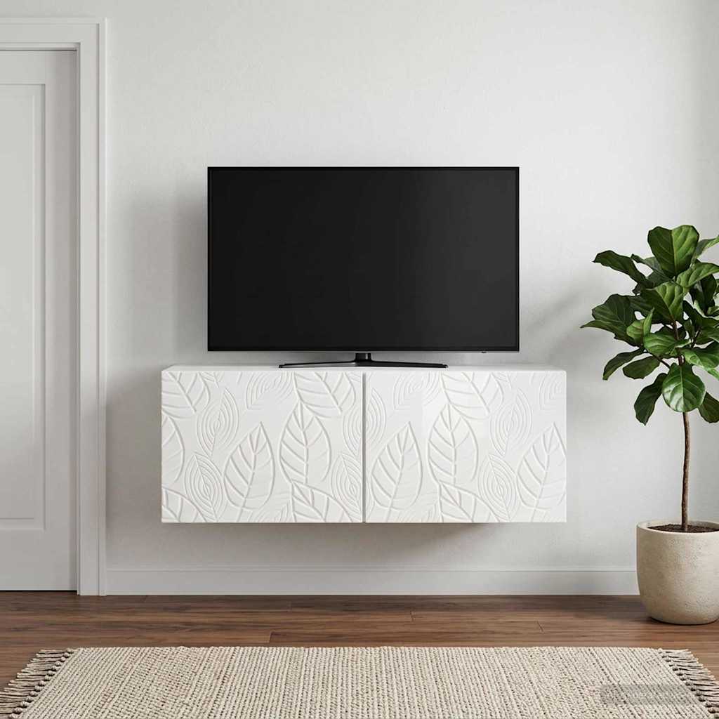 vidaXL Wandbeugel TV-kast 59,5 x 41 x 30 cm Wit Bewerkt hout
