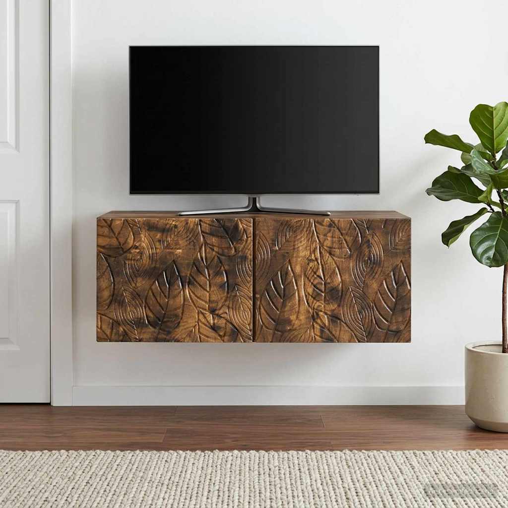 vidaXL Wandbeugel TV-kast 59,5 x 41 x 30 cm Wit Bewerkt hout