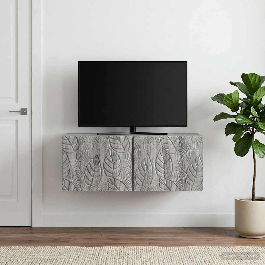vidaXL Wandbeugel TV-kast 59,5 x 41 x 30 cm Wit Bewerkt hout
