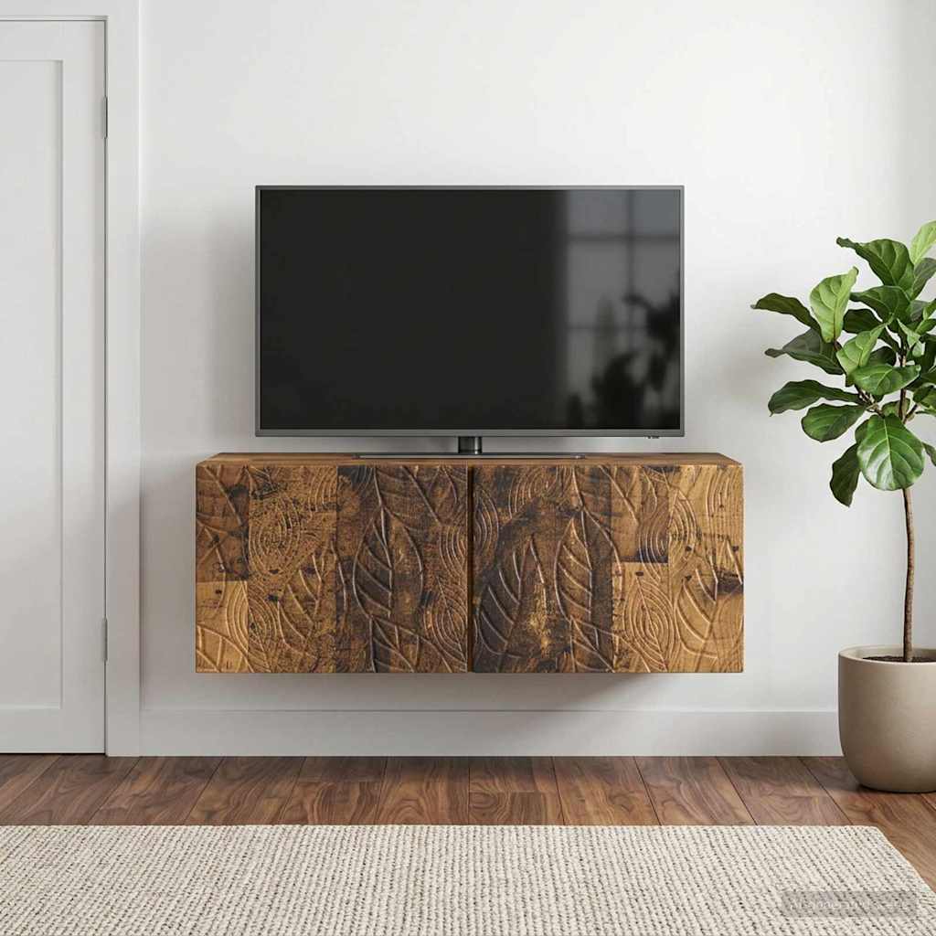 vidaXL Wandbeugel TV-kast 59,5 x 41 x 30 cm Wit Bewerkt hout