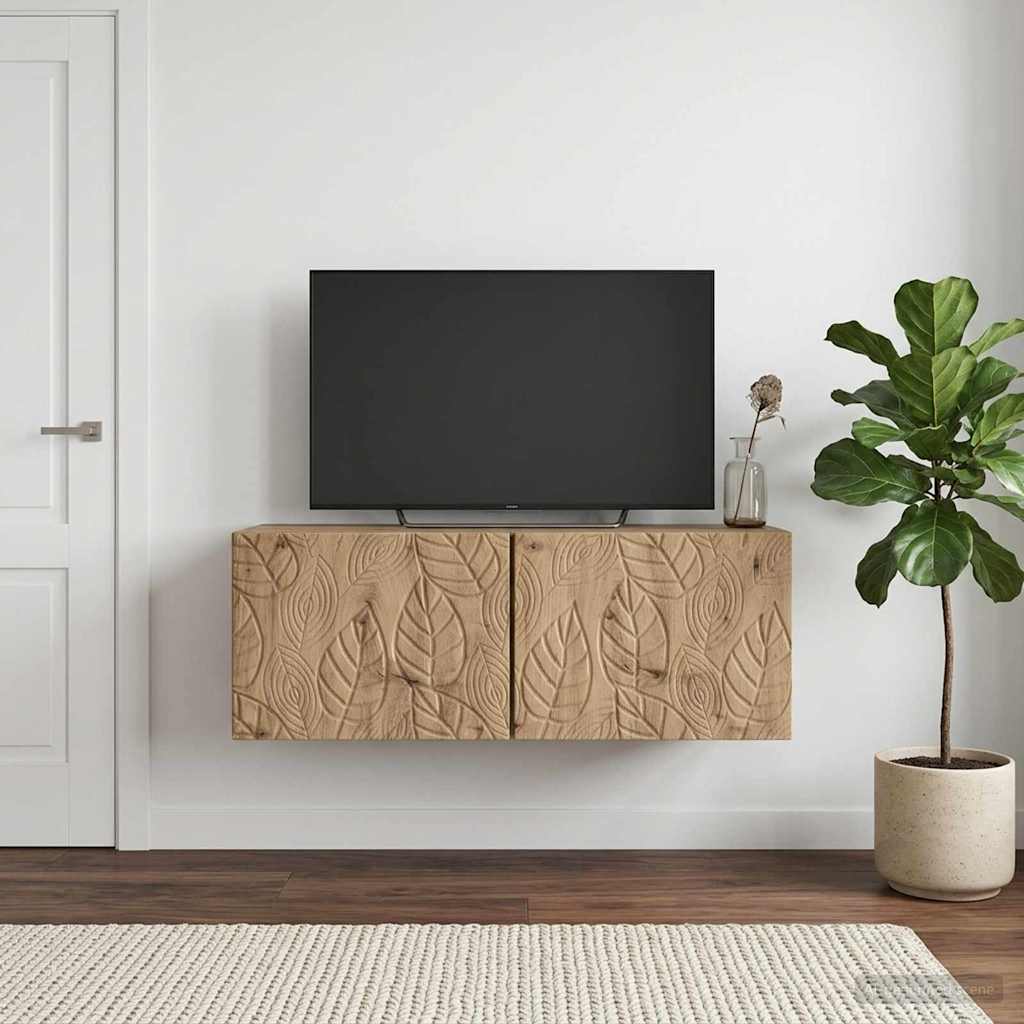 vidaXL Wandbeugel TV-kast 59,5 x 41 x 30 cm Wit Bewerkt hout