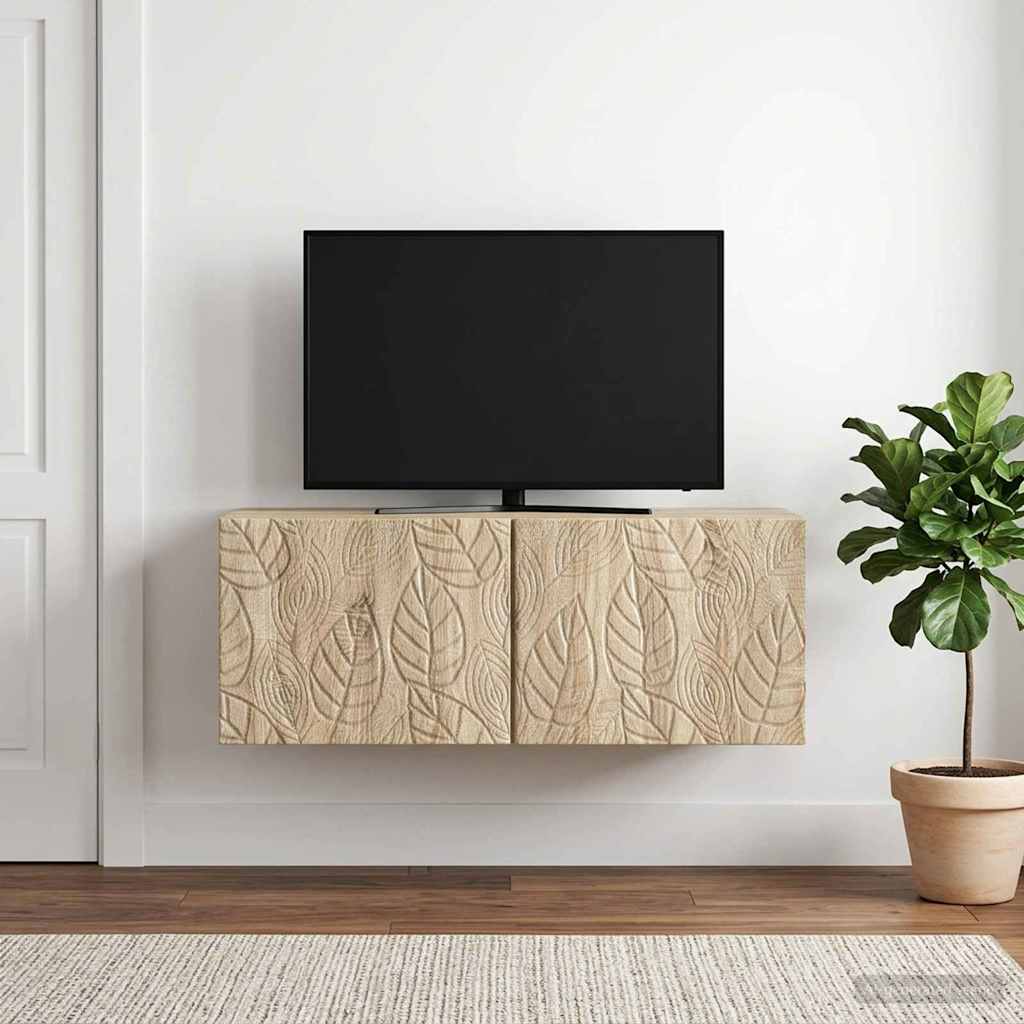 vidaXL Wandbeugel TV-kast 59,5 x 41 x 30 cm Wit Bewerkt hout