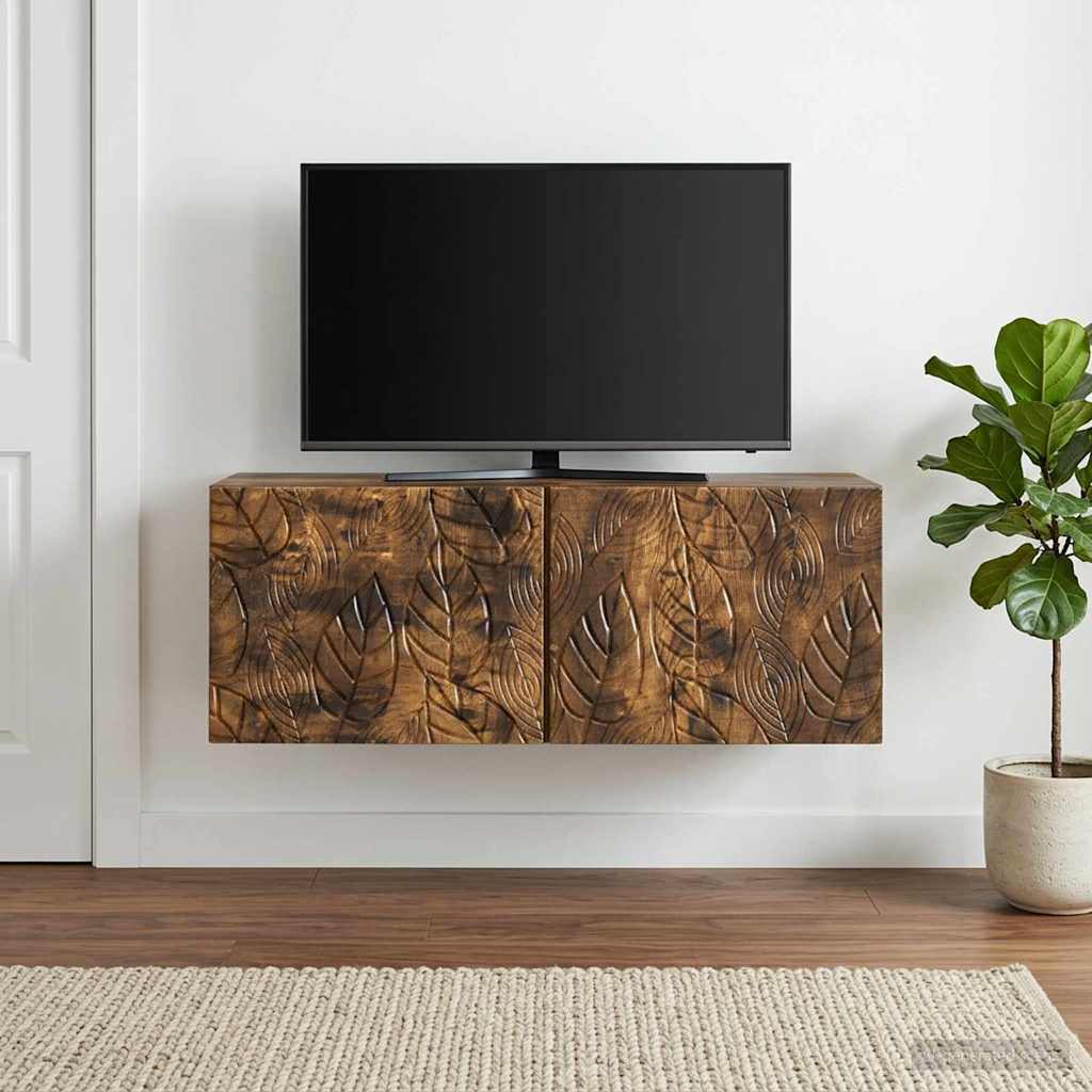vidaXL Wandbeugel TV-kast 59,5 x 41 x 30 cm Wit Bewerkt hout
