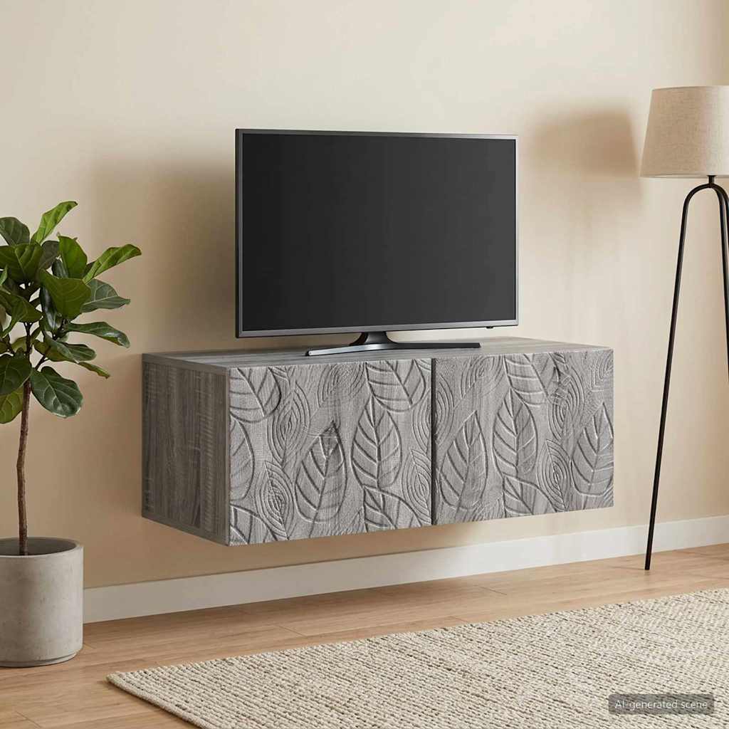 vidaXL Wandbeugel TV-kast 59,5 x 41 x 30 cm Wit Bewerkt hout