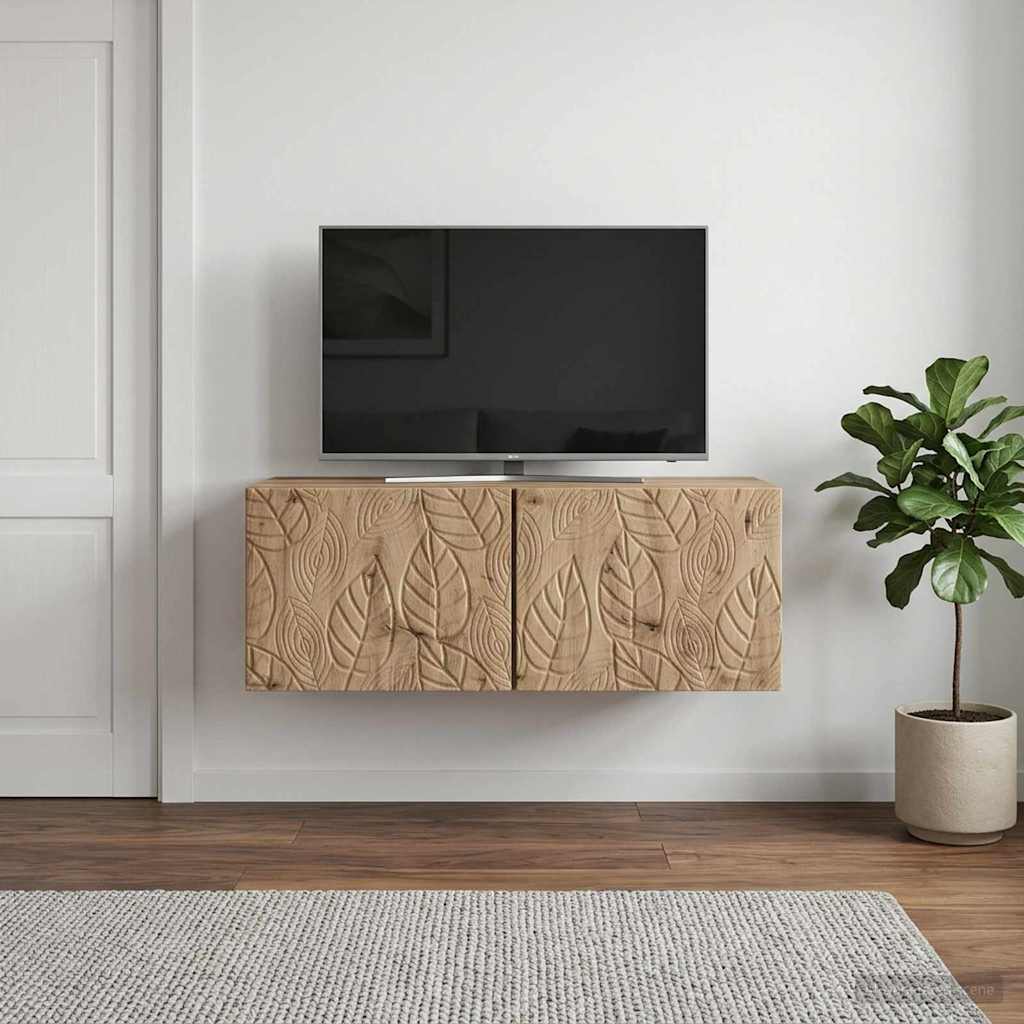 vidaXL Wandbeugel TV-kast 59,5 x 41 x 30 cm Wit Bewerkt hout